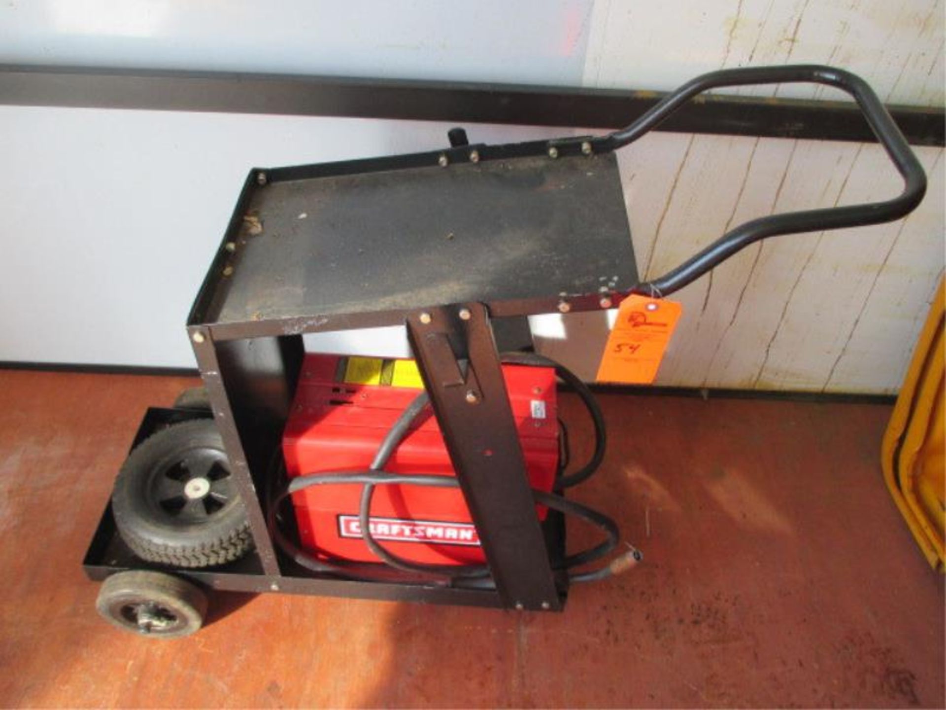 Craftsman Gasless Wire Feed Welder, Model: 20568, 120 Volt on Rolling Shop Cart 120 Volt on - Image 5 of 6