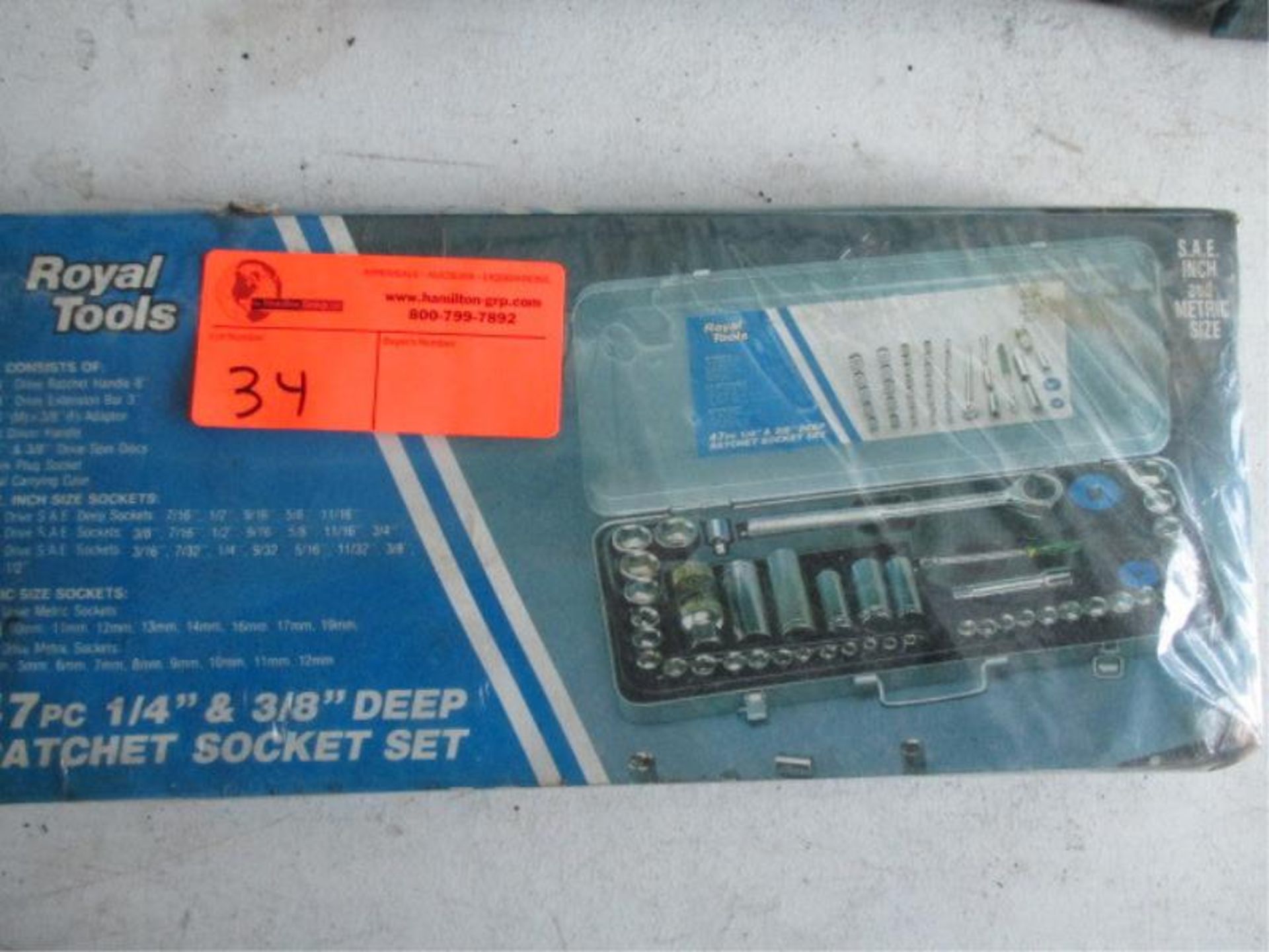 (4) Asst. Tool Sets, (1) Royal Tools 47pc 1/4" & 3/8" Deep Ratchet Socket Set - New in Plastic, ( - Image 2 of 5