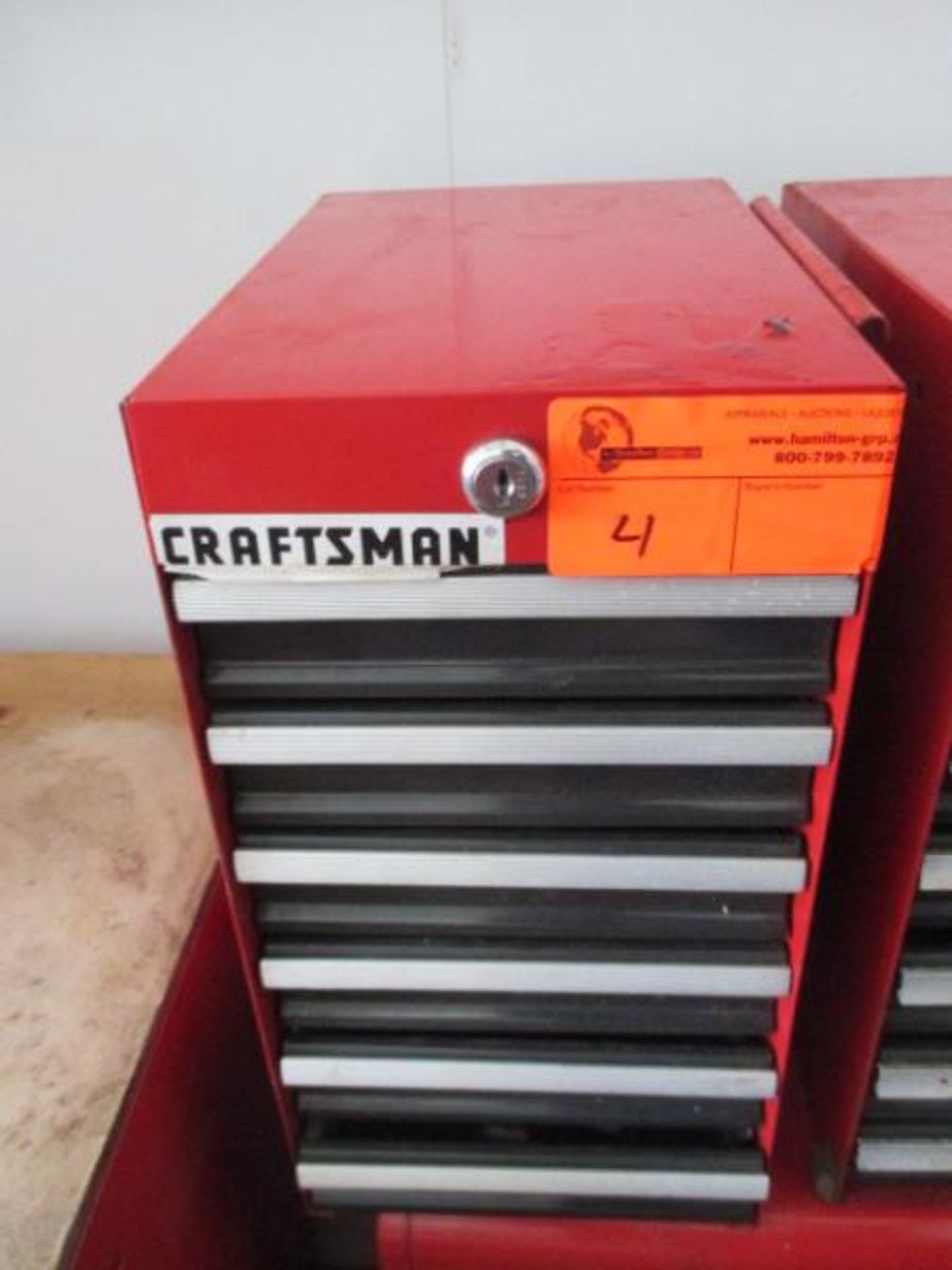 (3) Craftsman Small Tool Boxres, Red, 6 Drawers w/ Assorted Tools Including: Pliers, Screwdrivers, - Image 2 of 11