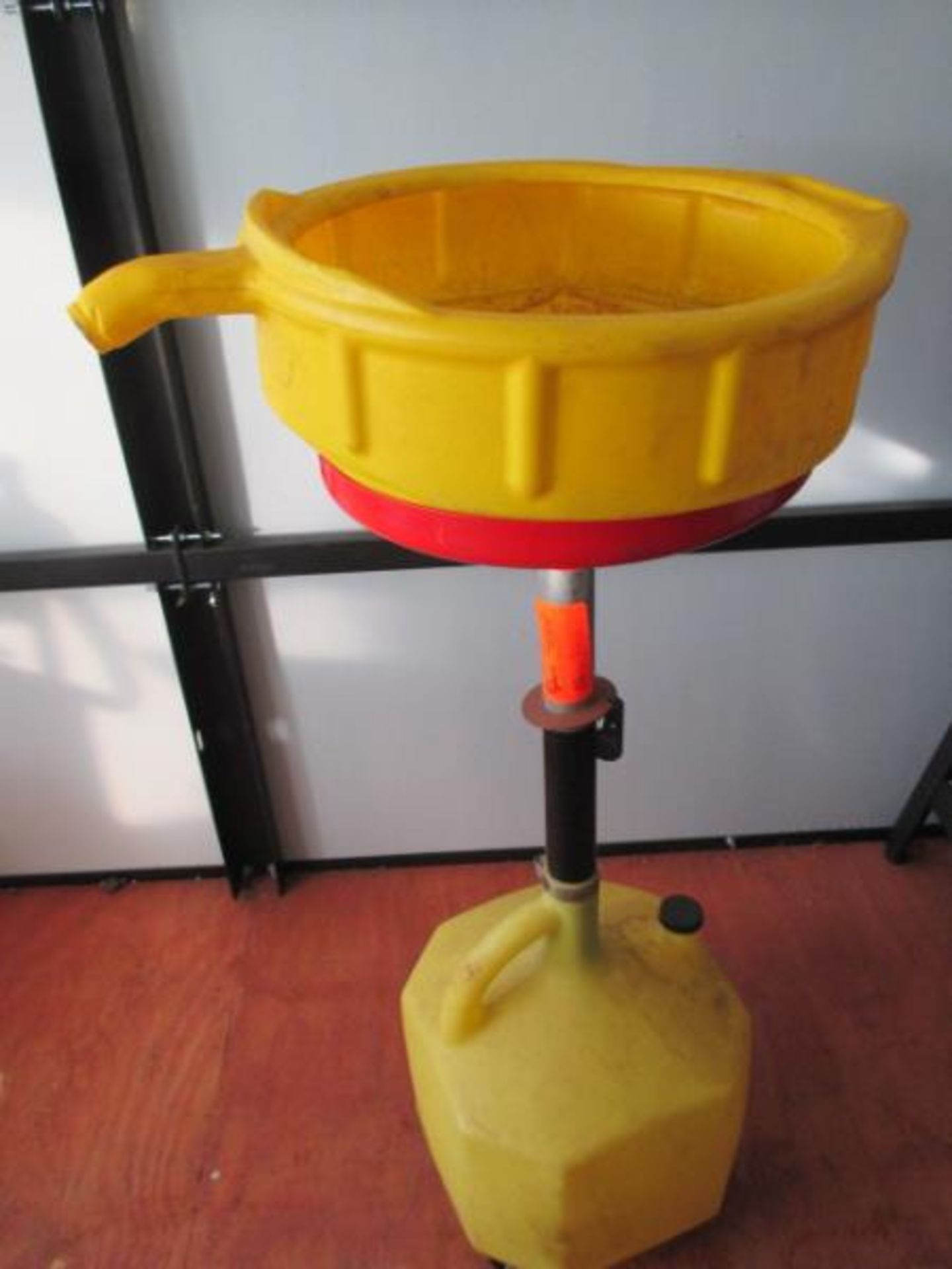 Direct Catch Oil Drainers w/ Yellow Tank on Casters, Adjustable Height Casters, Adjustable Height