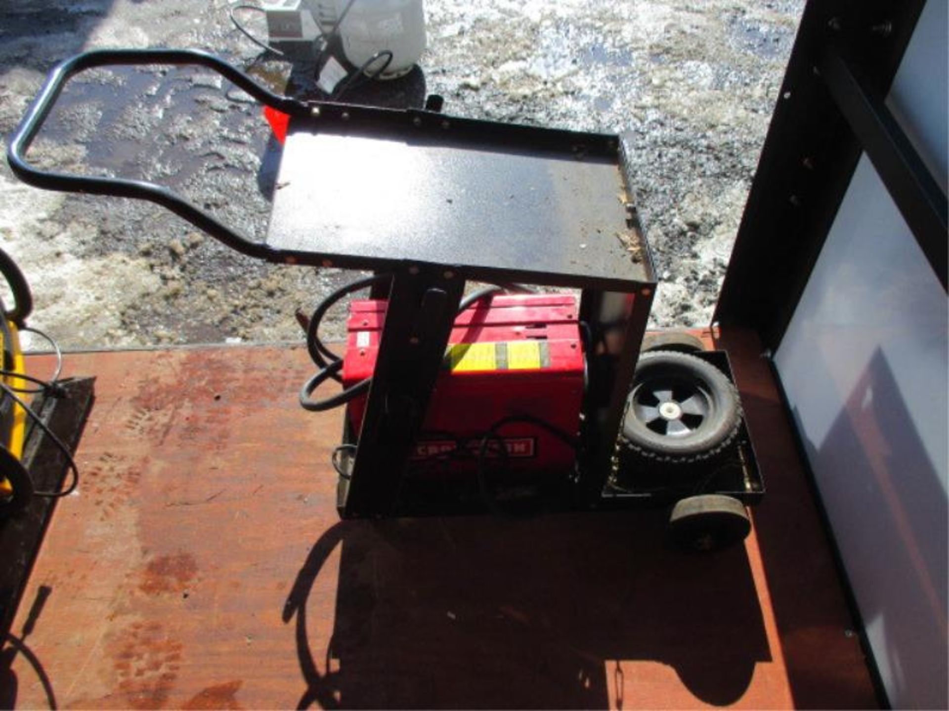 Craftsman Gasless Wire Feed Welder, Model: 20568, 120 Volt on Rolling Shop Cart 120 Volt on - Image 4 of 6