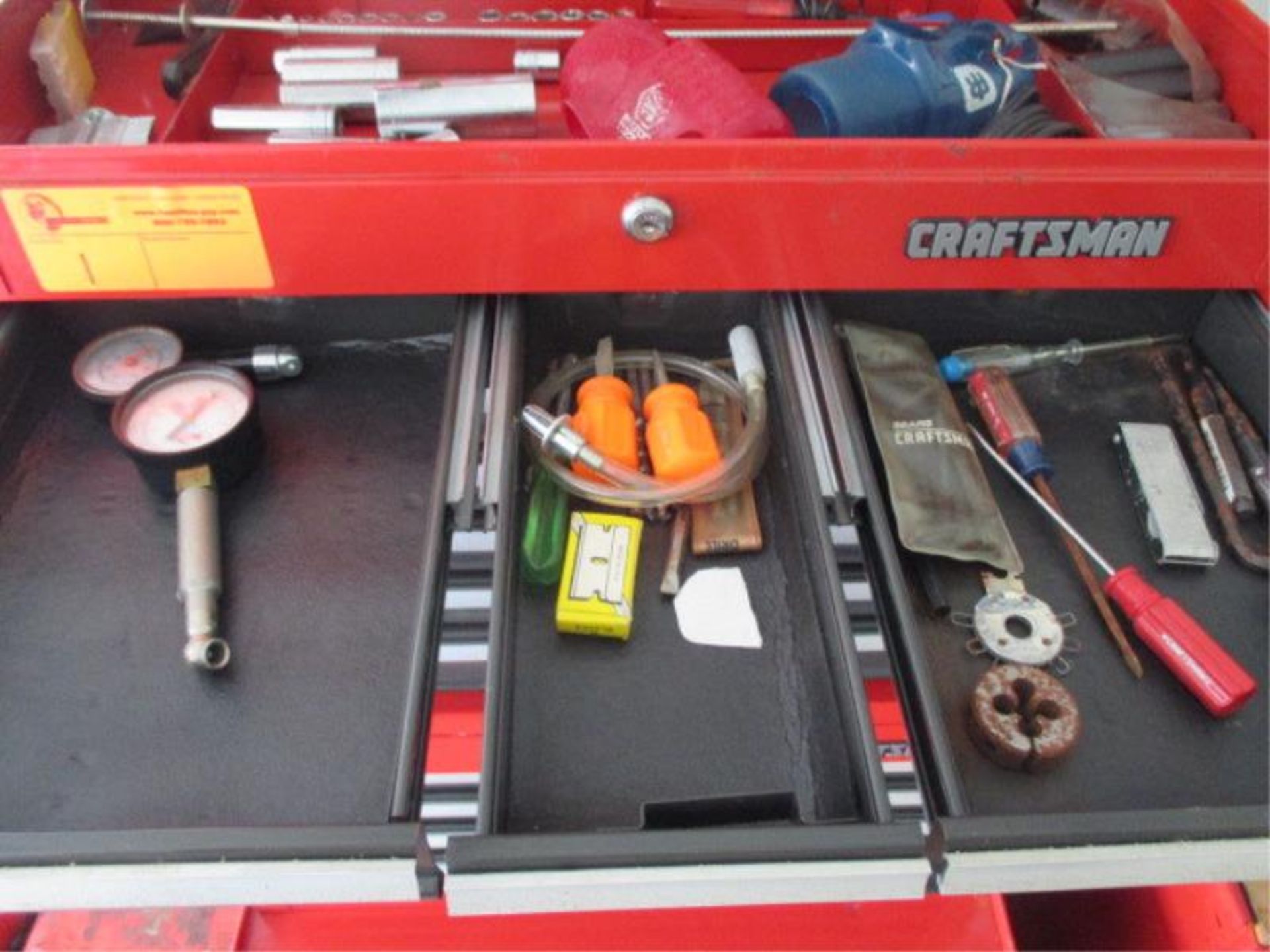Craftsman Rolling Tool Box, Red, 3 Sections, 15 Drawers, Lower Lift Cover, Lift Top, Lockable w/ - Image 3 of 16