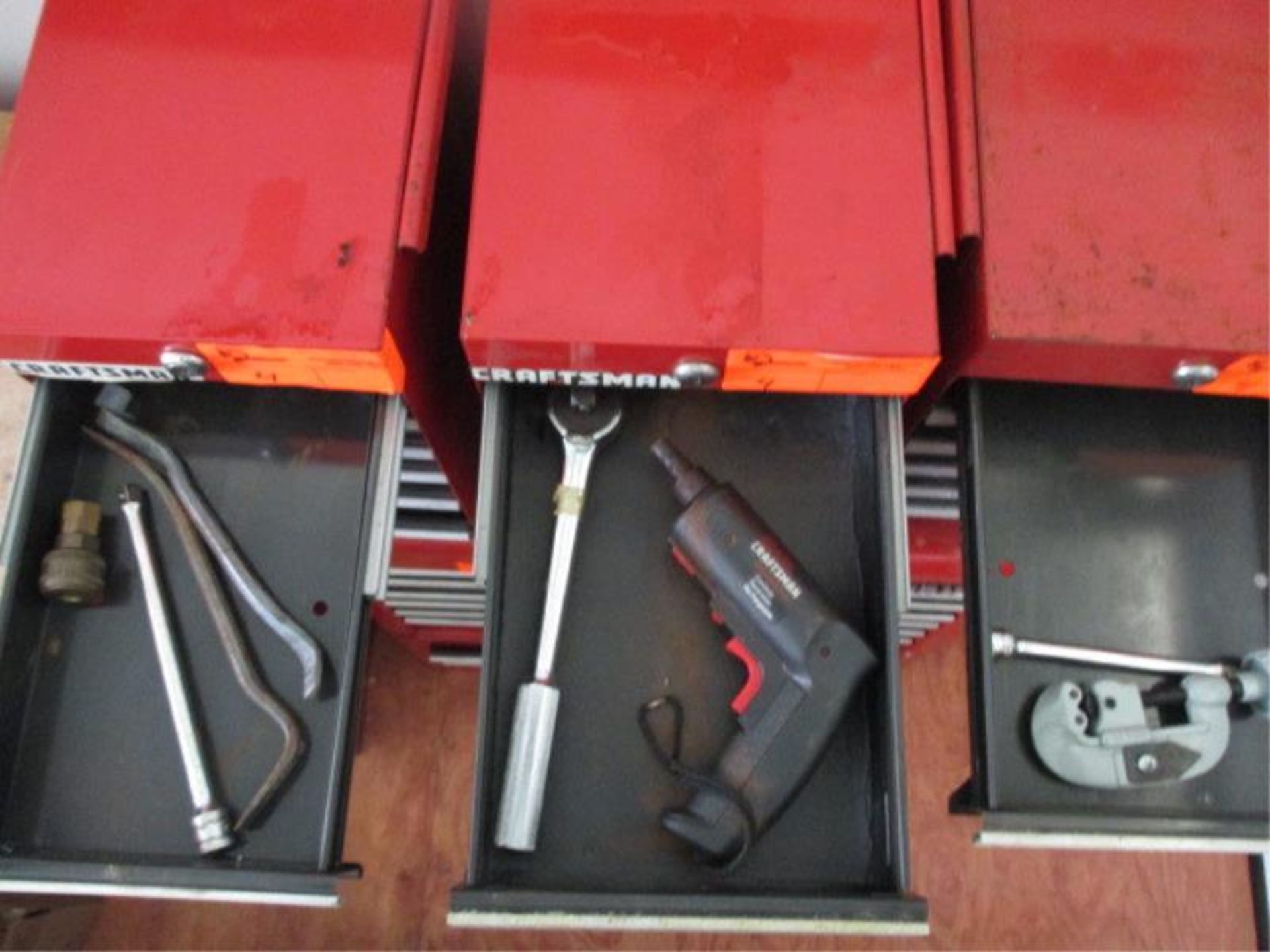(3) Craftsman Small Tool Boxres, Red, 6 Drawers w/ Assorted Tools Including: Pliers, Screwdrivers, - Image 5 of 11