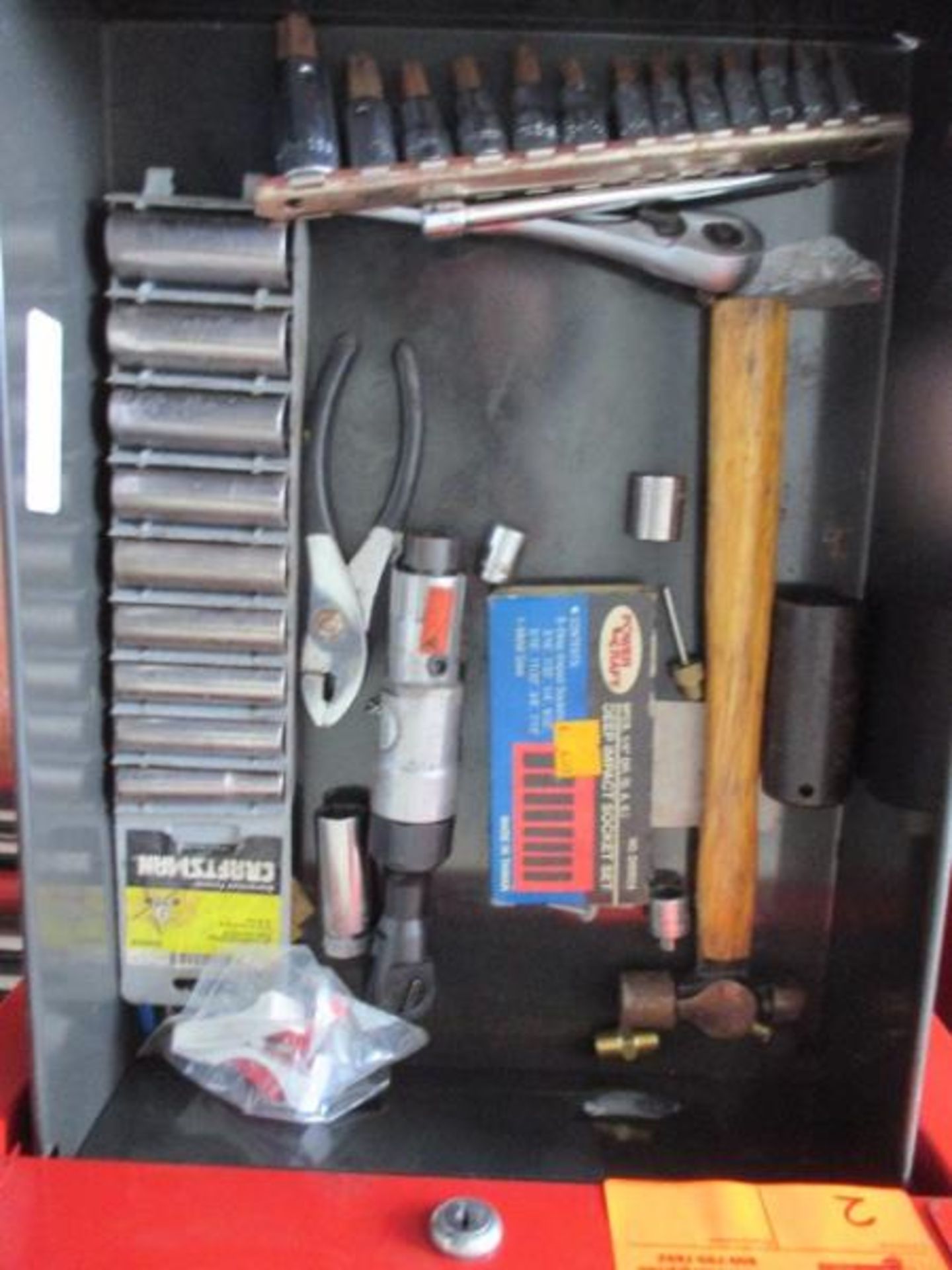Craftsman Tool Box, Red, 6 Drawer w/ Assorted Tools Mostly Craftsman Including: Ball Peen Hammers, - Image 2 of 7