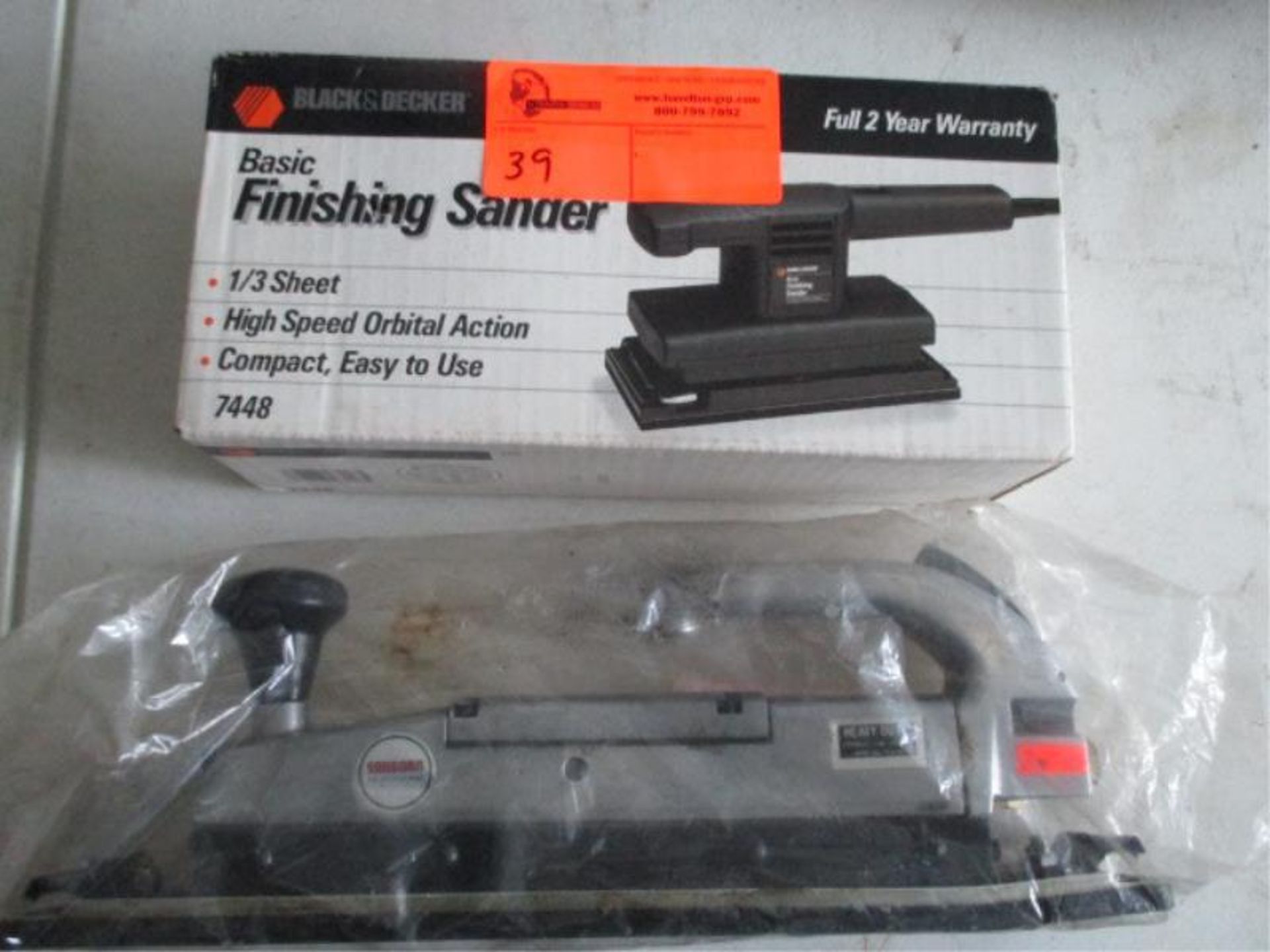 (2) Sanders - (1) Finishing Sander, By Black & Decker, New in Box, (1) Sanborn Air Accessories,