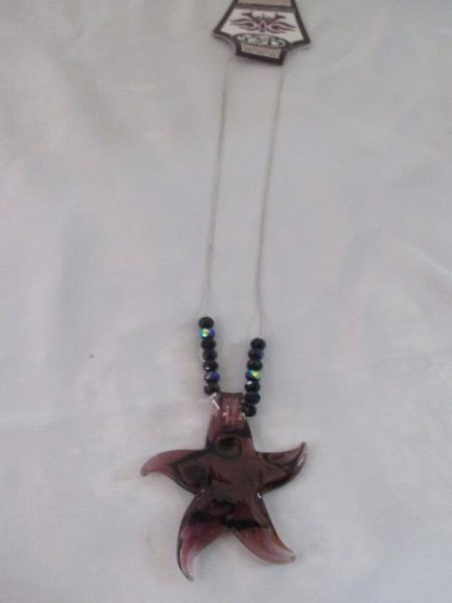 (312) Necklace w/ Beads and Starfish Glass KBN47