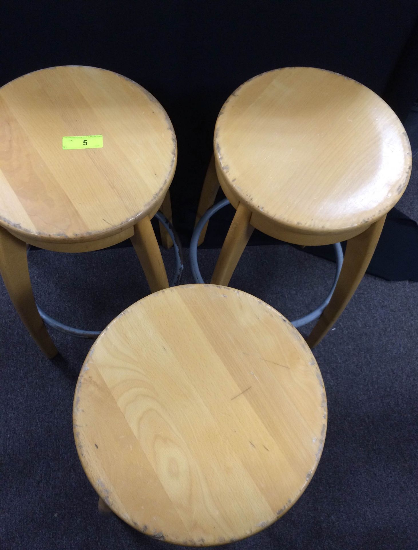 (3) Bar  Stools, Wooden - Image 4 of 4