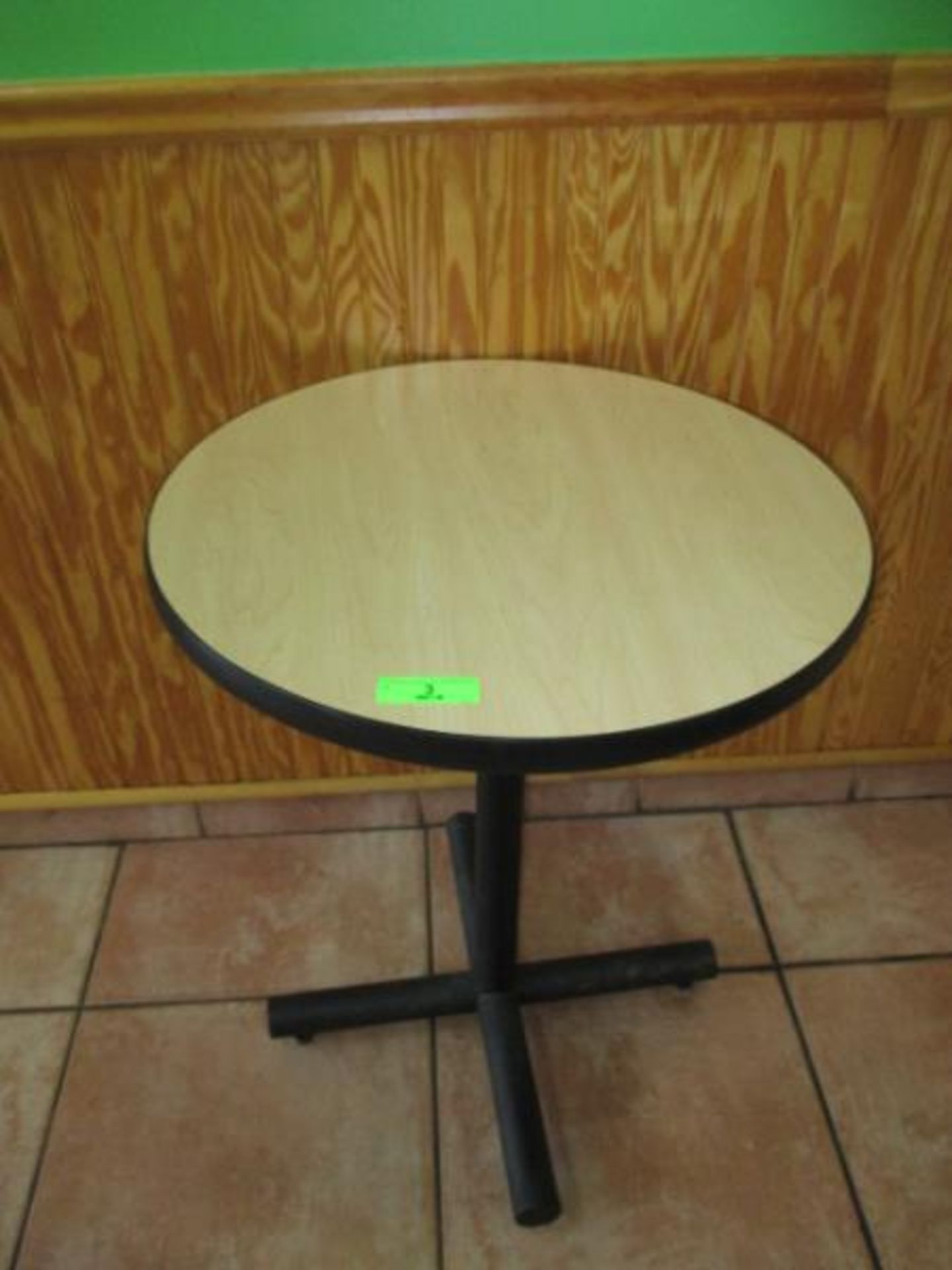 2 Top Round Table w/ Laminate Top, Metal Pedestal