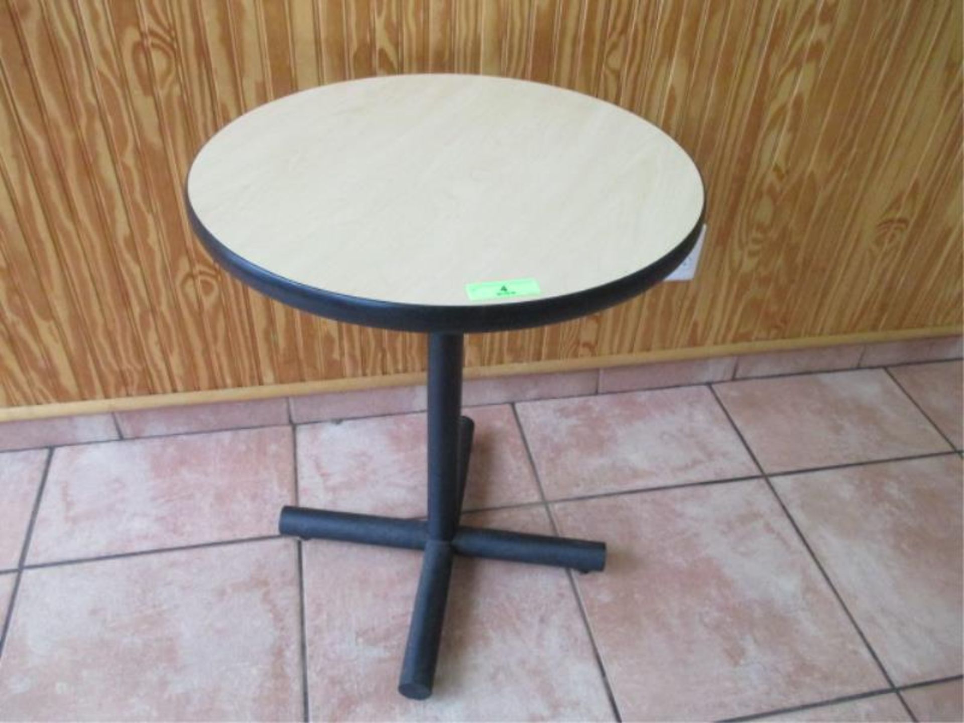 2 Top Round Table w/ Laminate Top, Metal Pedestal