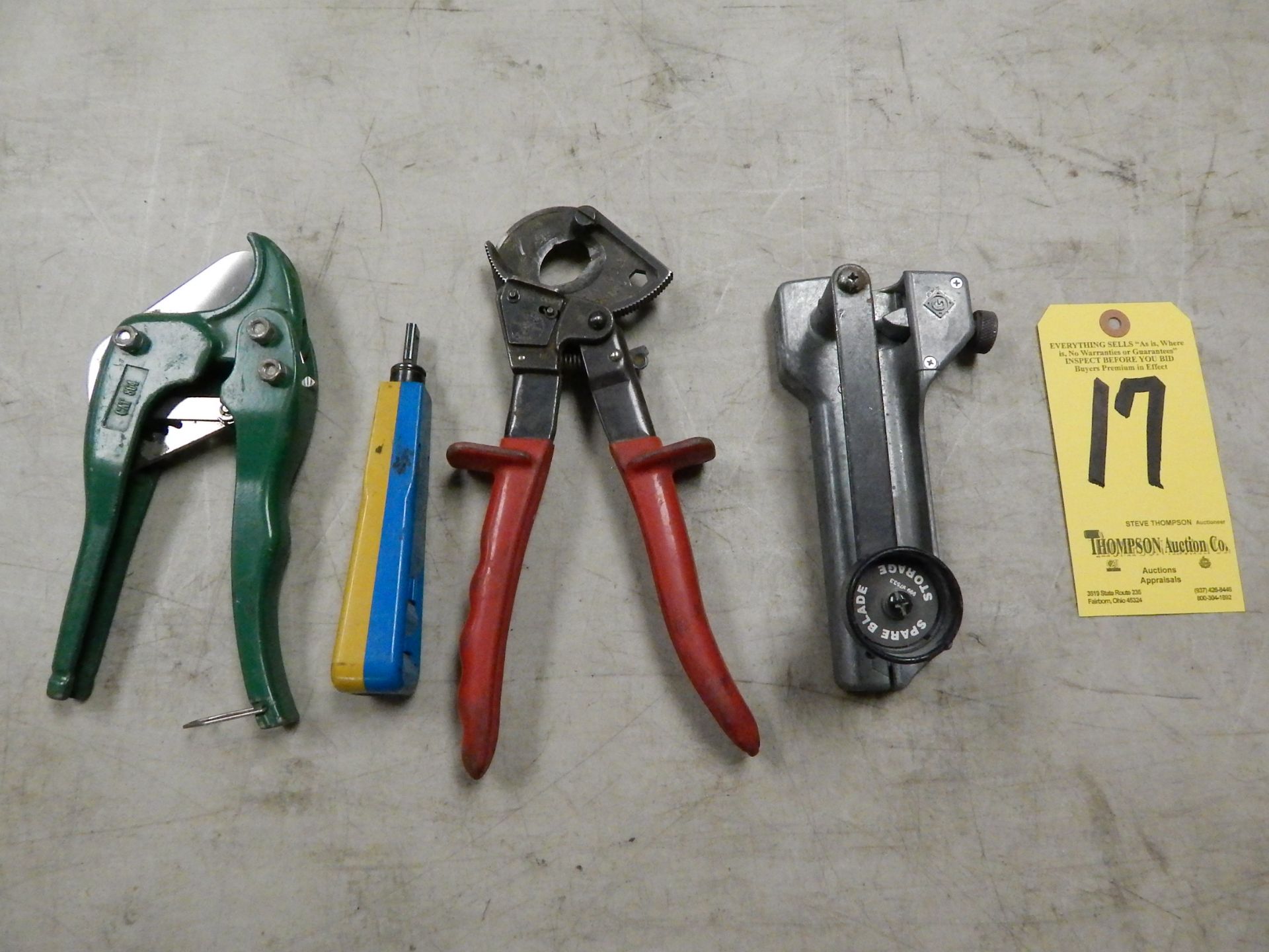 Klein Cable Cutter, Greenlee PVC Cutter, and Greenlee Flexible Conduit Cutter