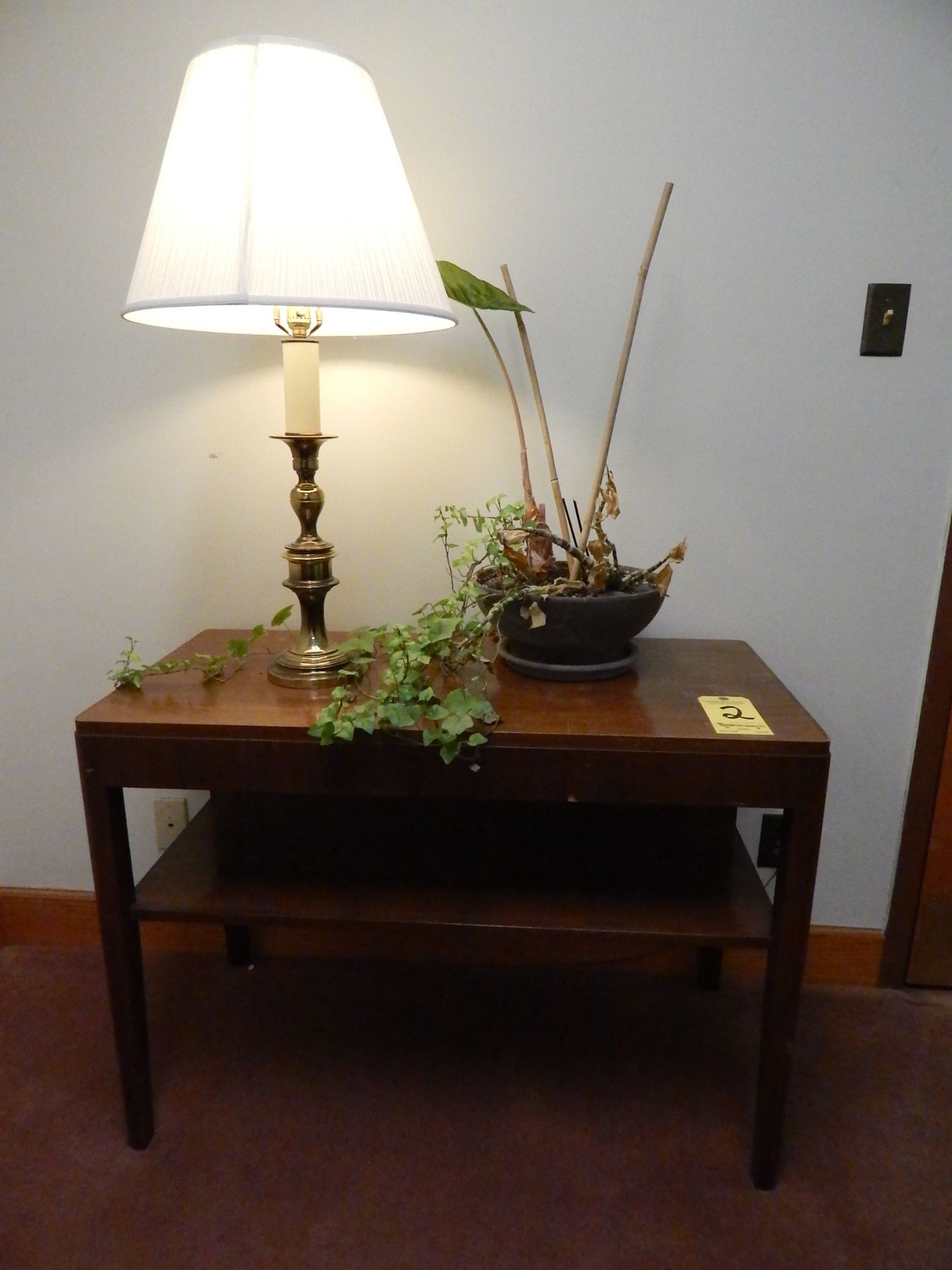 Table, Lamp & Plant