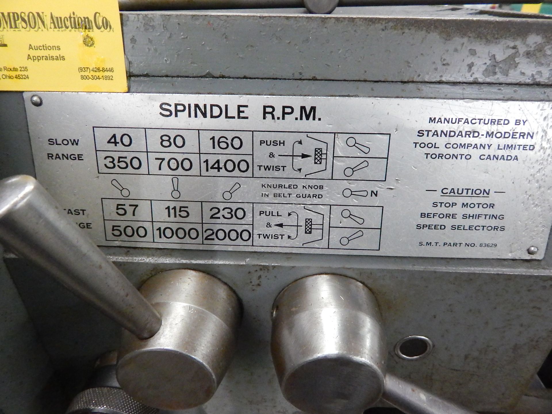 Standard Modern Model 1340 tool Room Lathe, SN 8812, 13" x 40", Taper Attachment, 8" 6-Jaw Chuck - Image 6 of 14