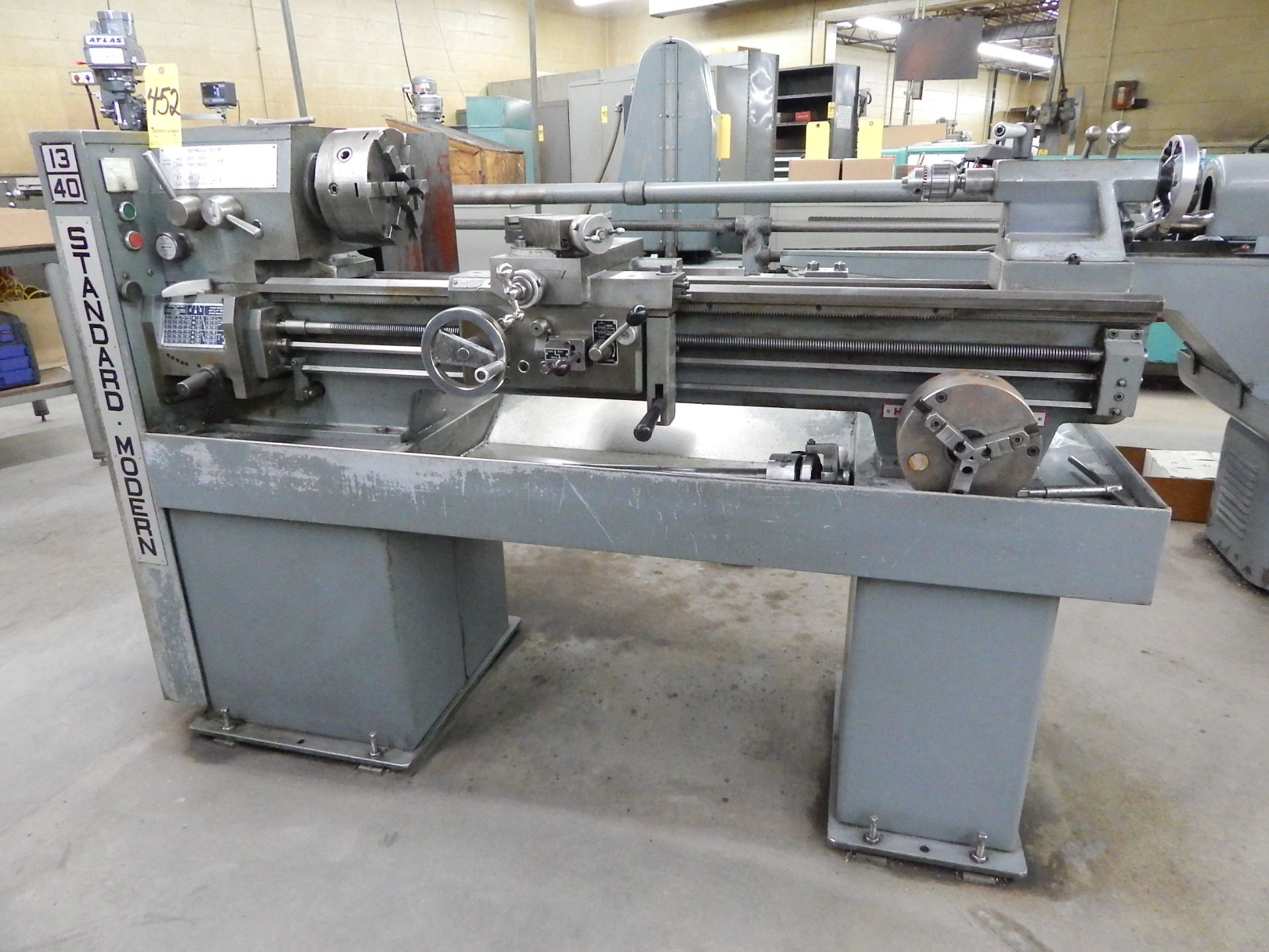 Standard Modern Model 1340 tool Room Lathe, SN 8812, 13" x 40", Taper Attachment, 8" 6-Jaw Chuck - Image 2 of 14