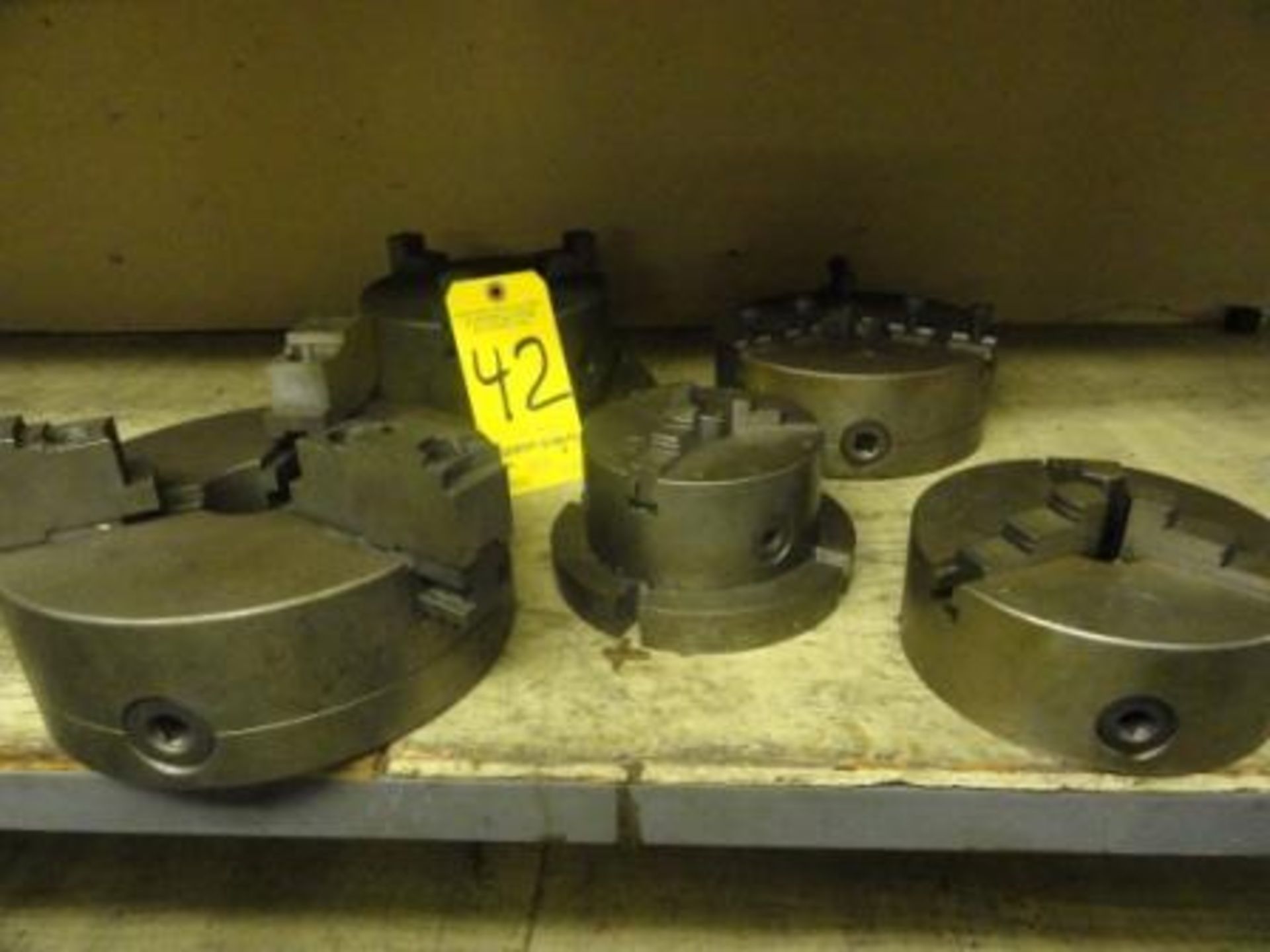 Lot, (5) 3-Jaw Chucks, 5 In., (2) 6 In., 8 In., 9 In.