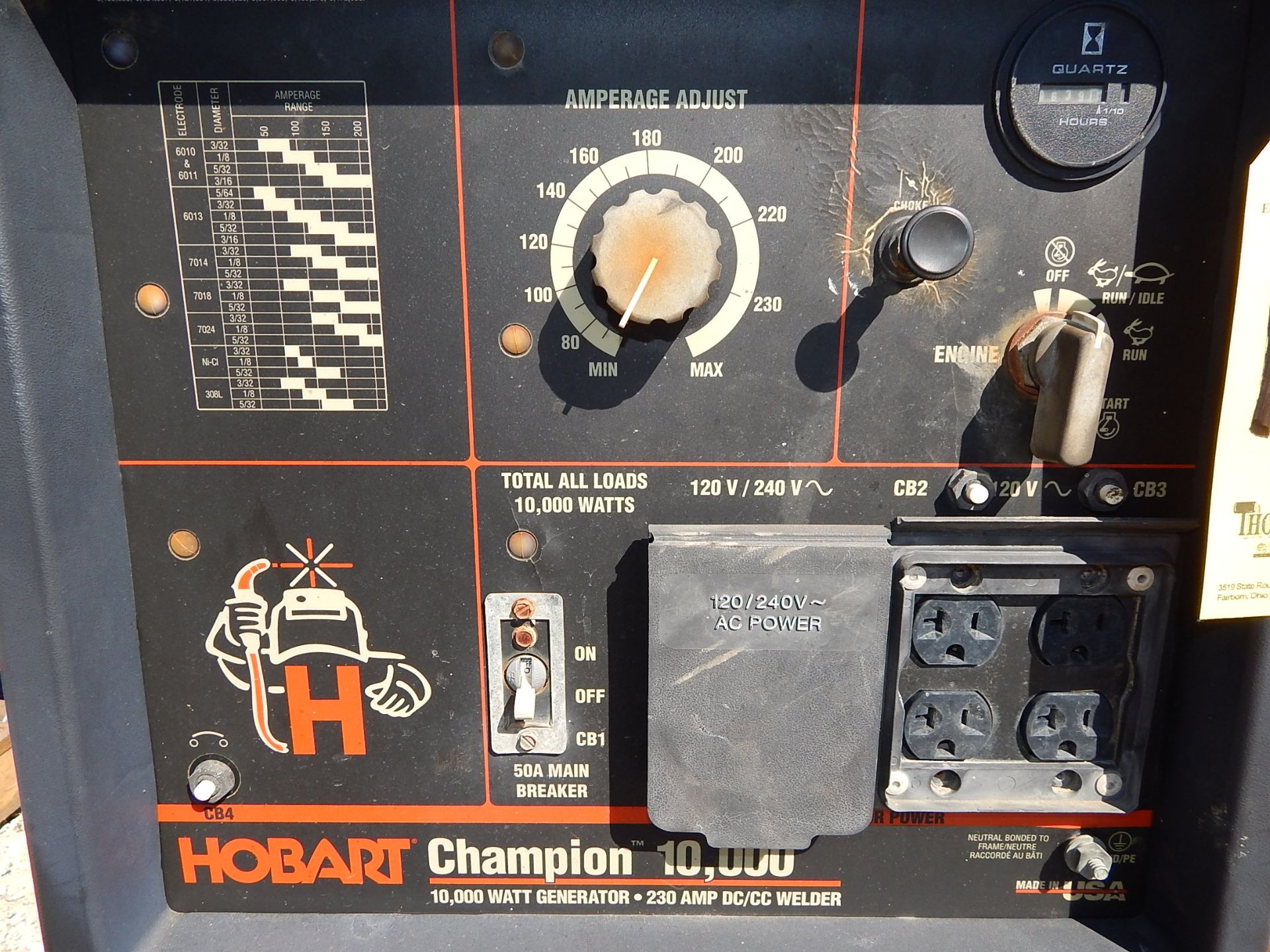 Hobart Champion 10,000 Gas powered Welder / Generator, s/n LH060792H - Image 5 of 8