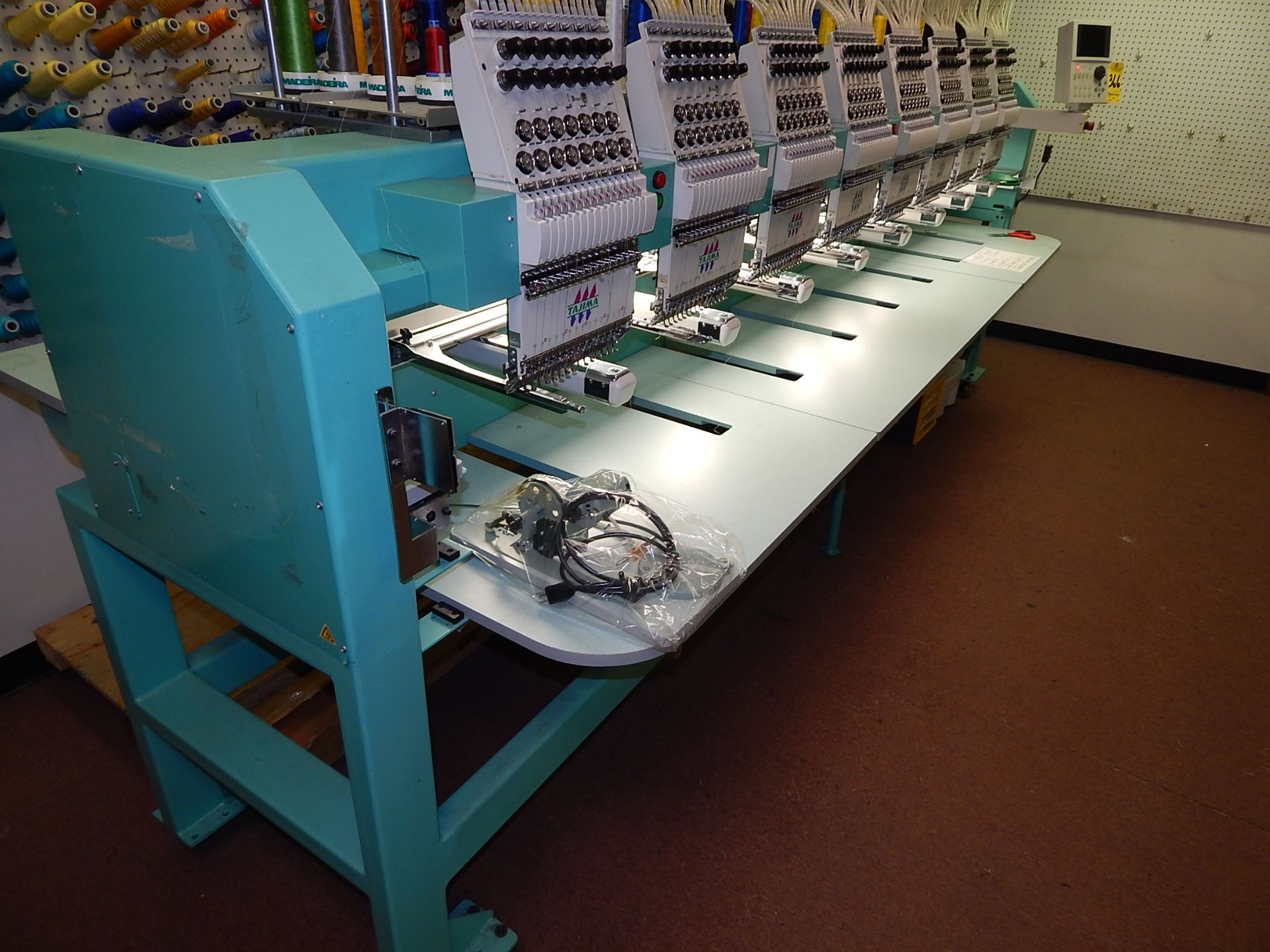 TAJIMA Electronic Multi Head Automatic Embroidery Machine, Model TFMX-IIC1508, (8) Sewing Heads with - Image 5 of 11