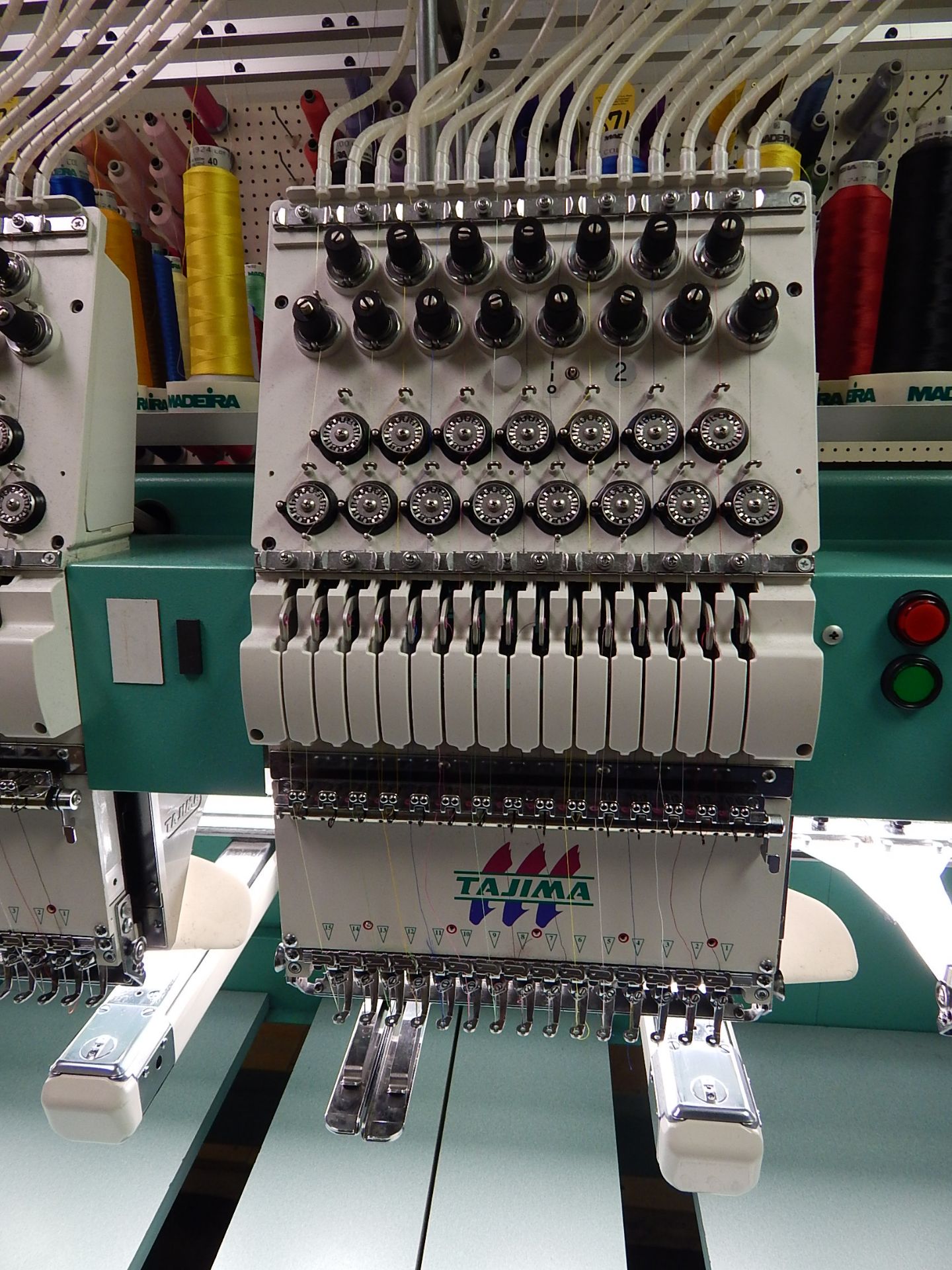 TAJIMA Electronic Multi Head Automatic Embroidery Machine, Model TFMX-IIC1508, (8) Sewing Heads with - Image 6 of 11