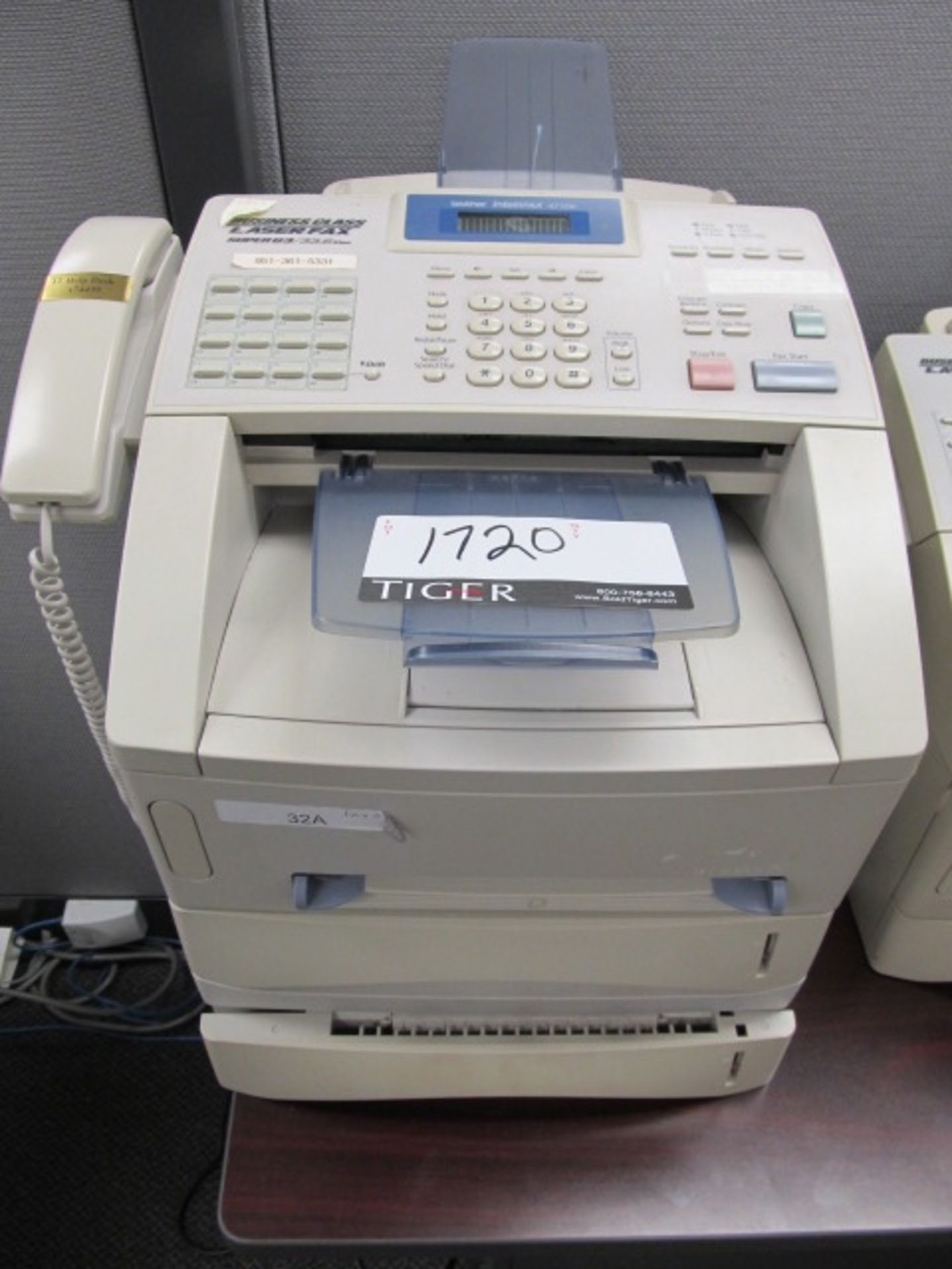 Brother Business Class Laser  IntelliFax Super G3 Fax Machine, Model 4750E. Asset Location: Front