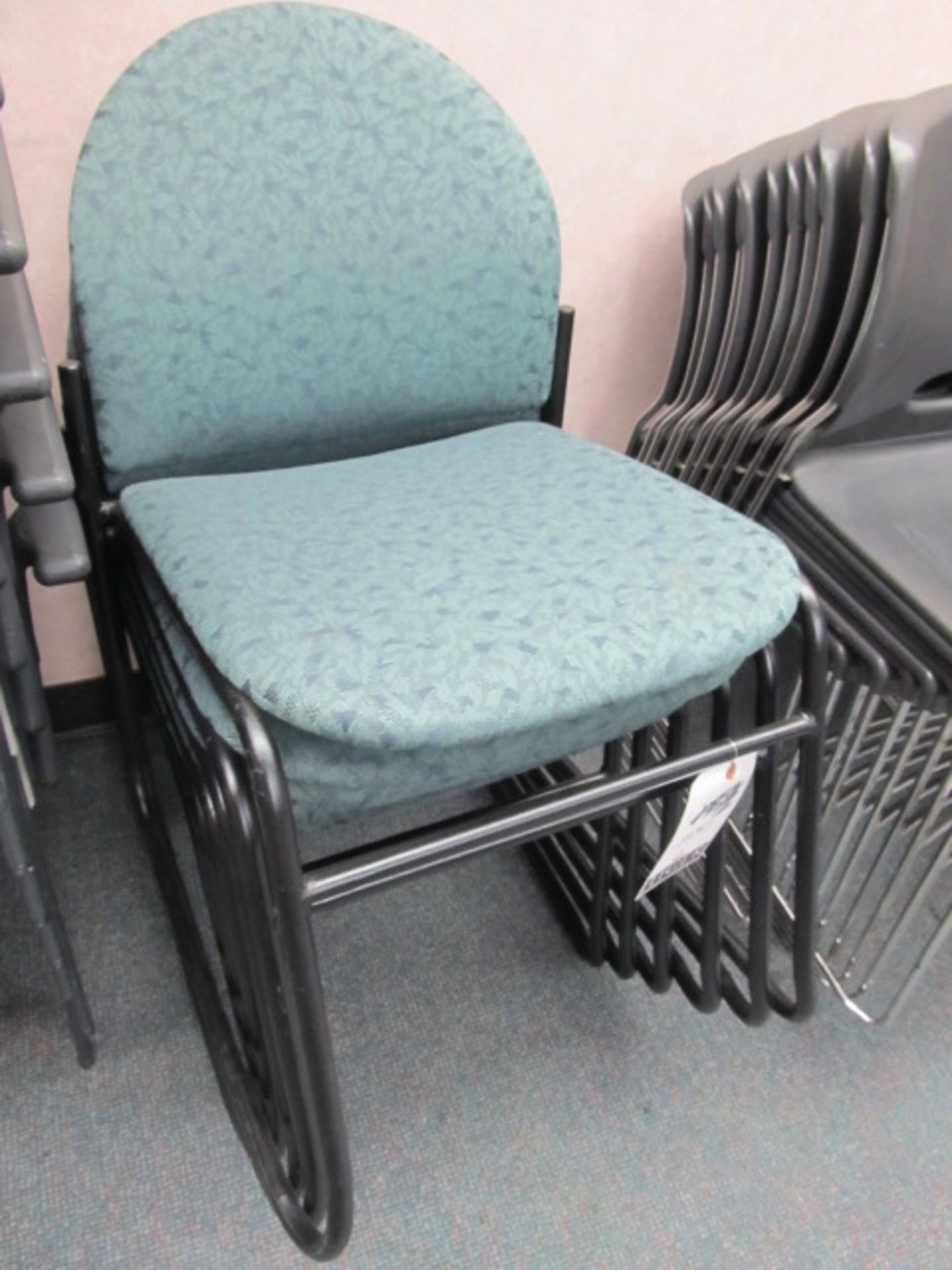 Cushioned Metal Frame Sleigh Bottom Chairs Asset Location: Front Offices, Site Location: Mira