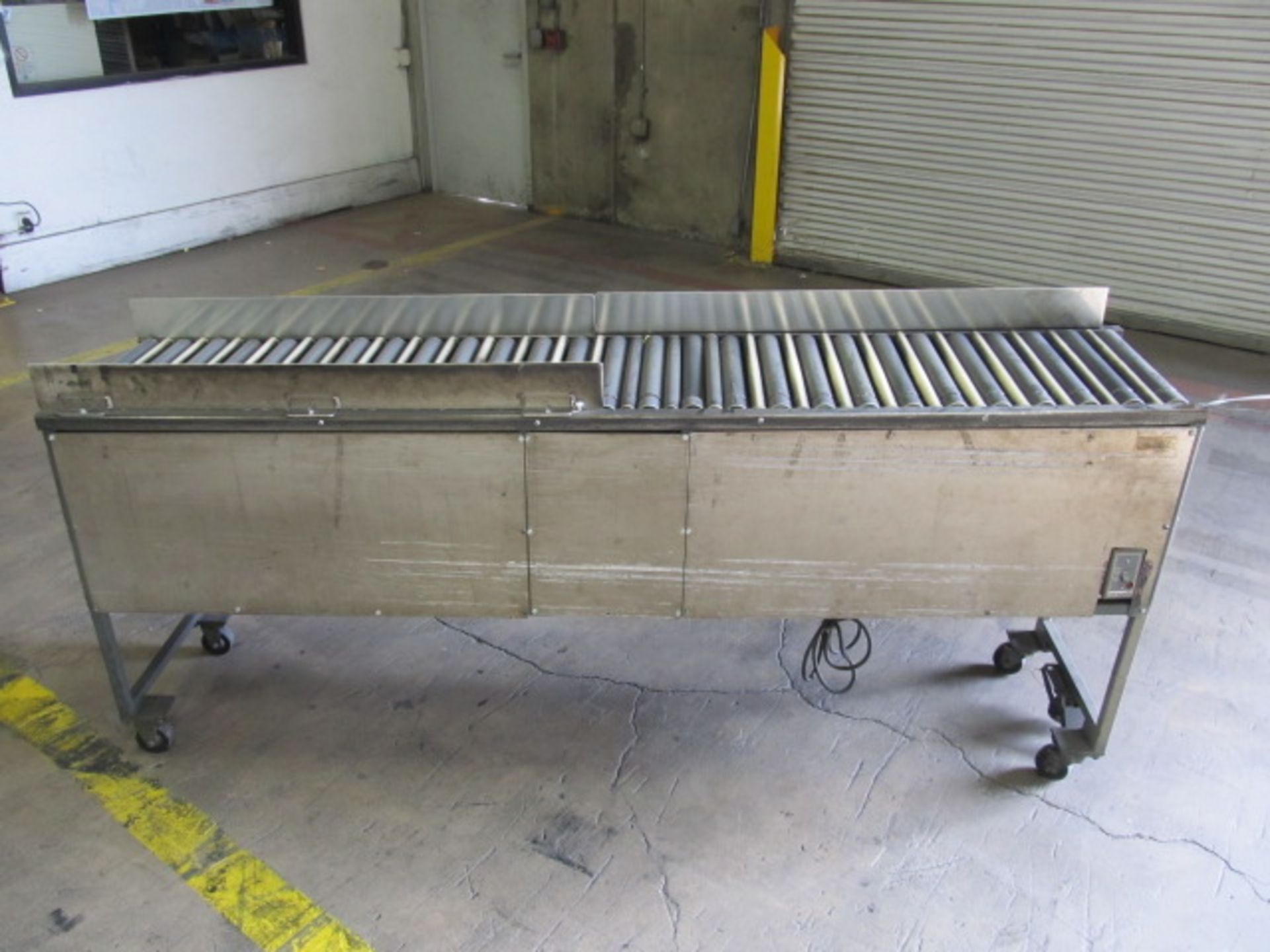 Electric Motorized Conveyor On Casters, Measures Approx. 7Ft.L x 18in.W. Asset Location: West