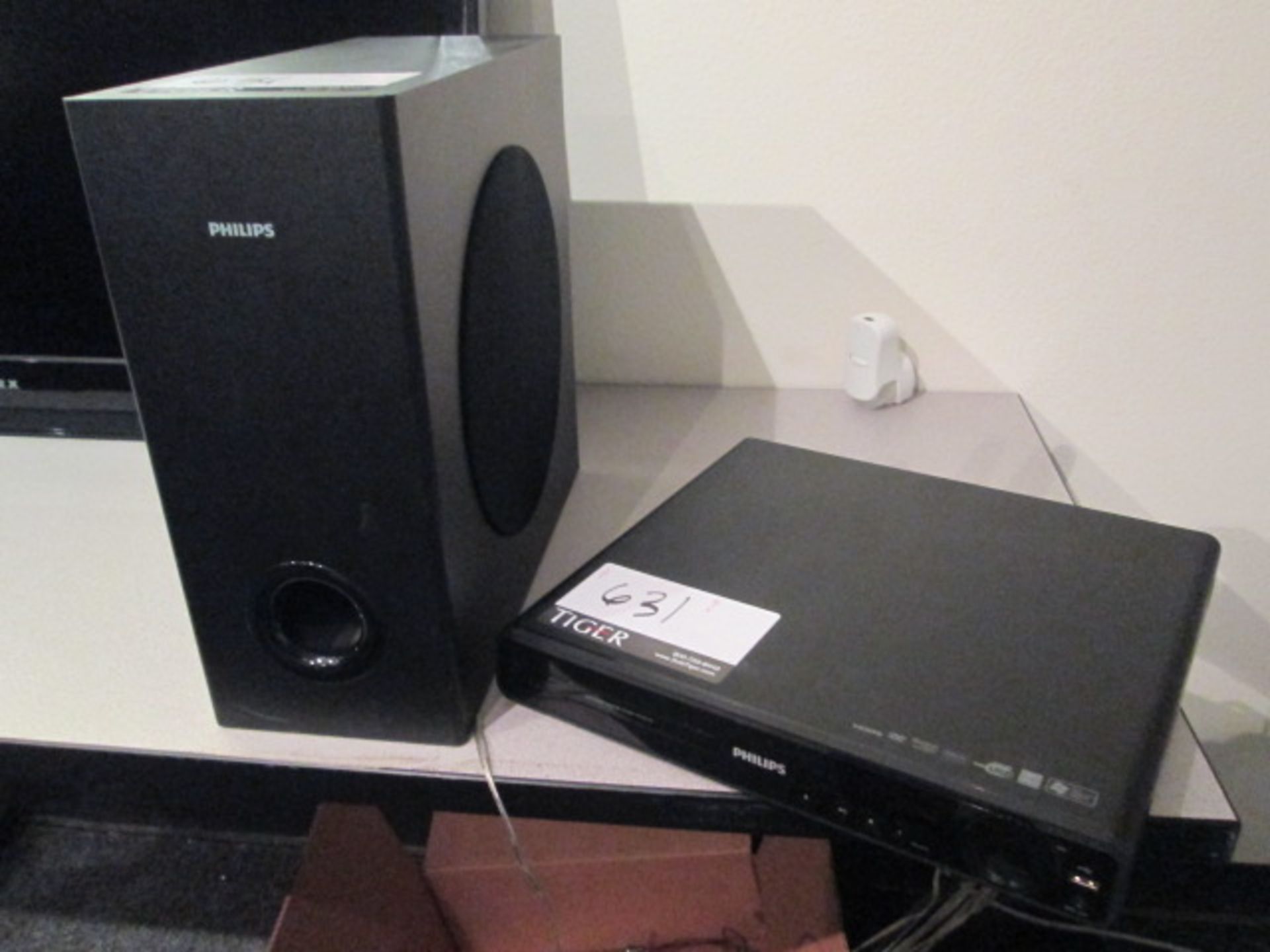 Phillips Surround Sound System, M/N- HTS 33171D/57, w/ (4) Speakers, Lot Location: Offices, Site
