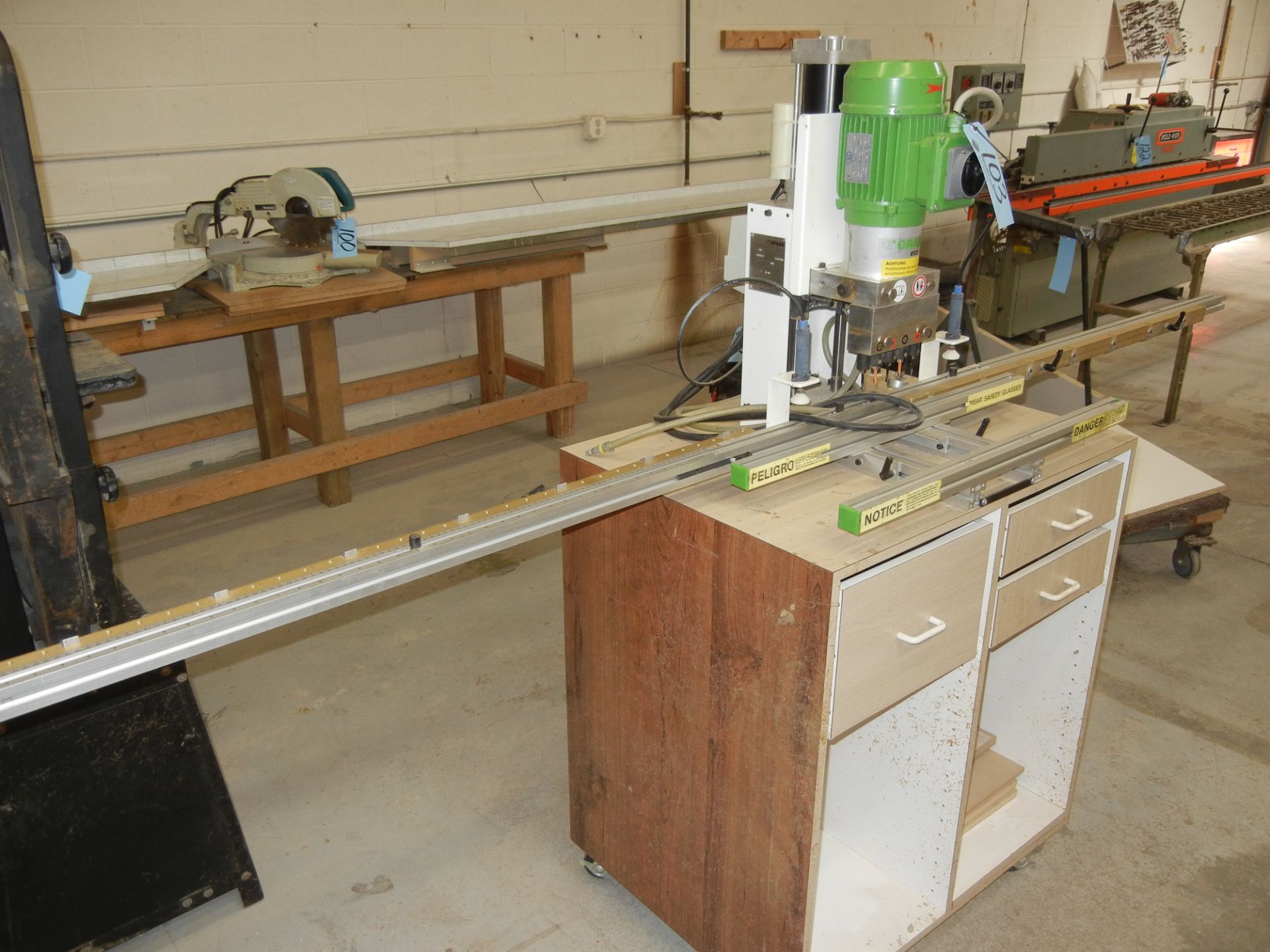 G Grass Type ECO PRESS-P; hinge boring & insertion machine; S/n 95091205; Cabinet Based; with Tools - Image 8 of 10