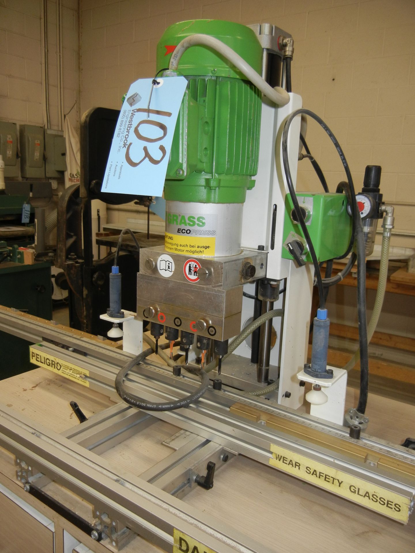 G Grass Type ECO PRESS-P; hinge boring & insertion machine; S/n 95091205; Cabinet Based; with Tools - Image 10 of 10