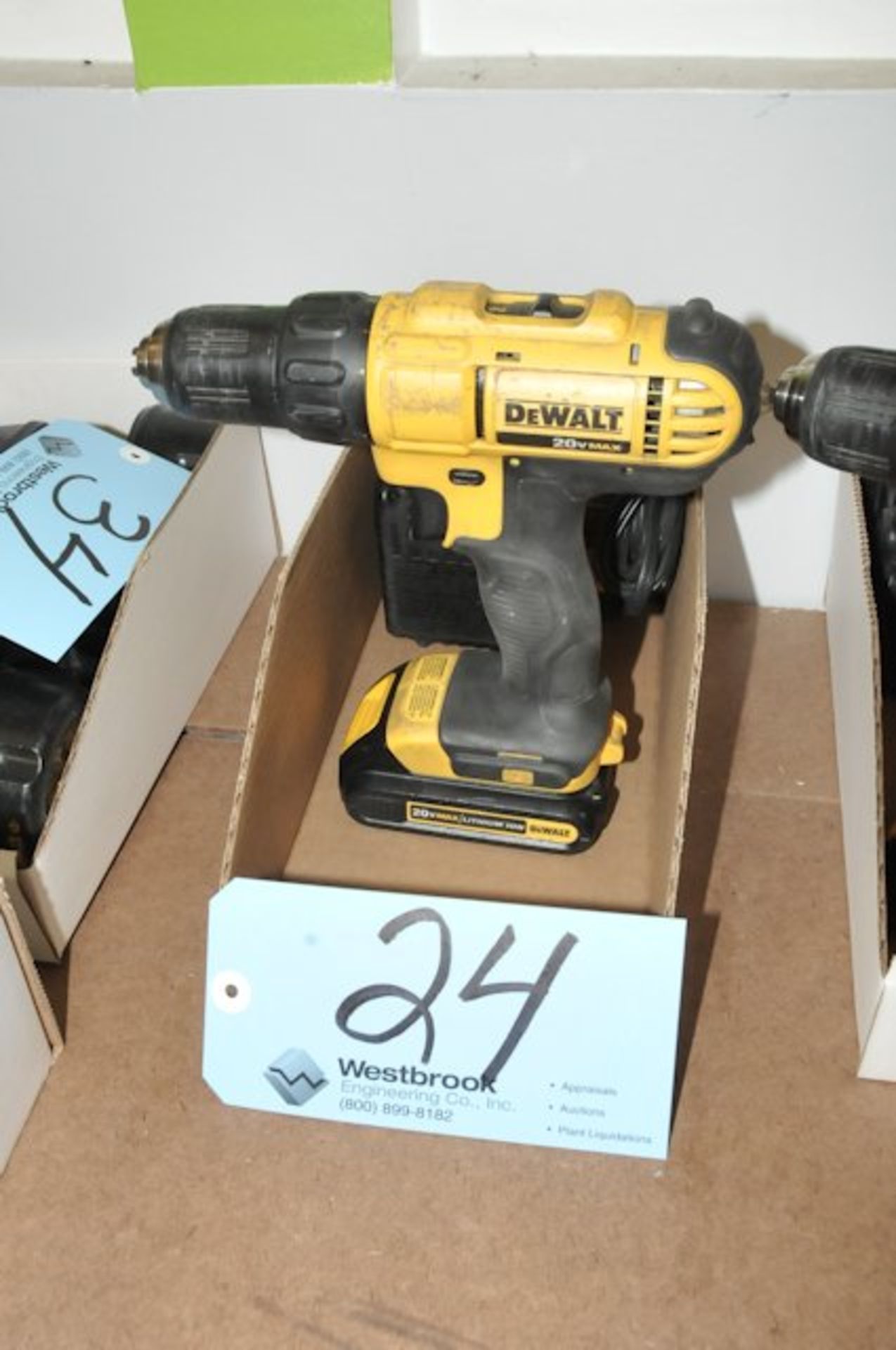 DeWalt Model DCD771; 20-Volt 1/2" Cordless Drill with Battery and Charger in (1) Bin