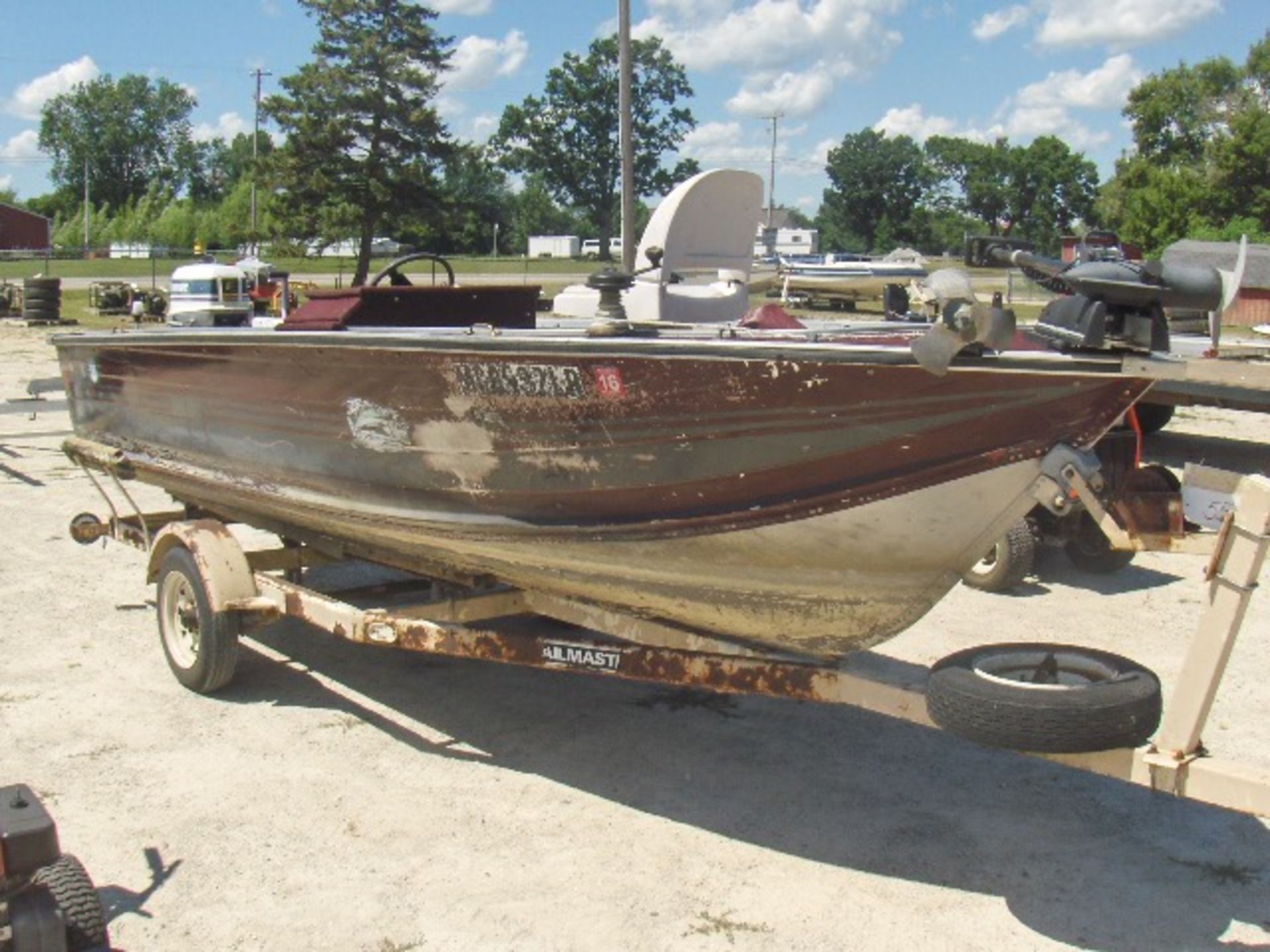 1983 SMOKERCRAFT 35HP W/TRLMSR 1 AXLE 18'TRLR 1 AXLE 18'TRLR  NO S# boat w/trailer, owner started at