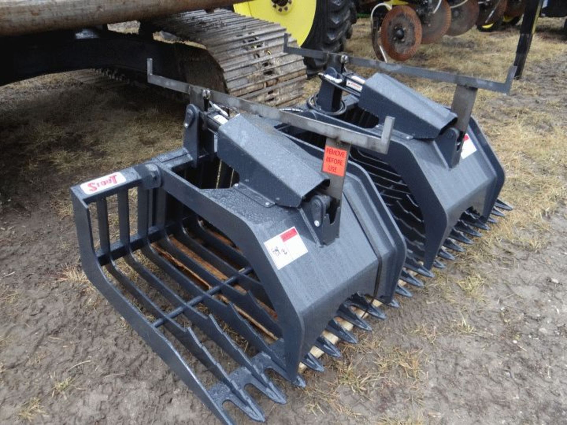 Lot # 446 Unused Stout Rock Bucket/Brush Grapple Combo HD72 Skid Steer QA - Image 2 of 2