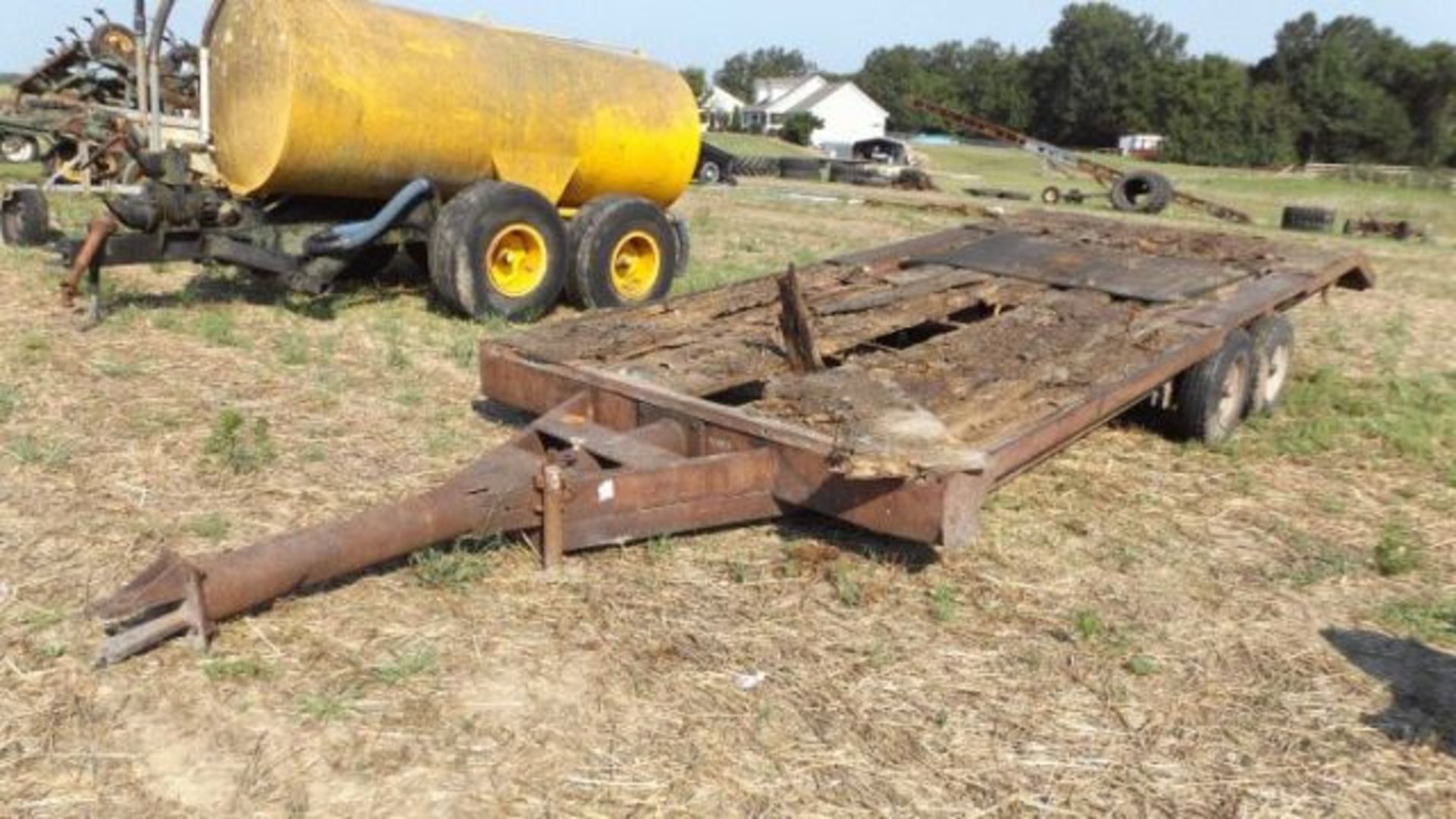 Lot 425 Homemade Flatbed Trailer 18' w/2' Dove, Needs Floor, Tandem Axle, Bumper Hitch, No Title