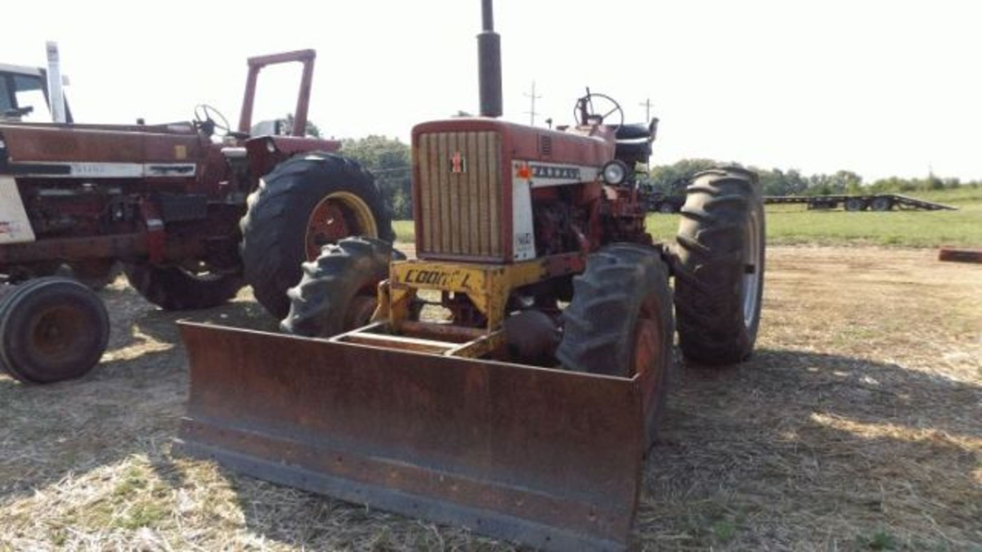 Lot 402 IH 706 Tractor, 1965 Gas, FWA, Dual PTO, 2 SCVs, Coontz 8' Front Blade, No Fenders, No 3pt