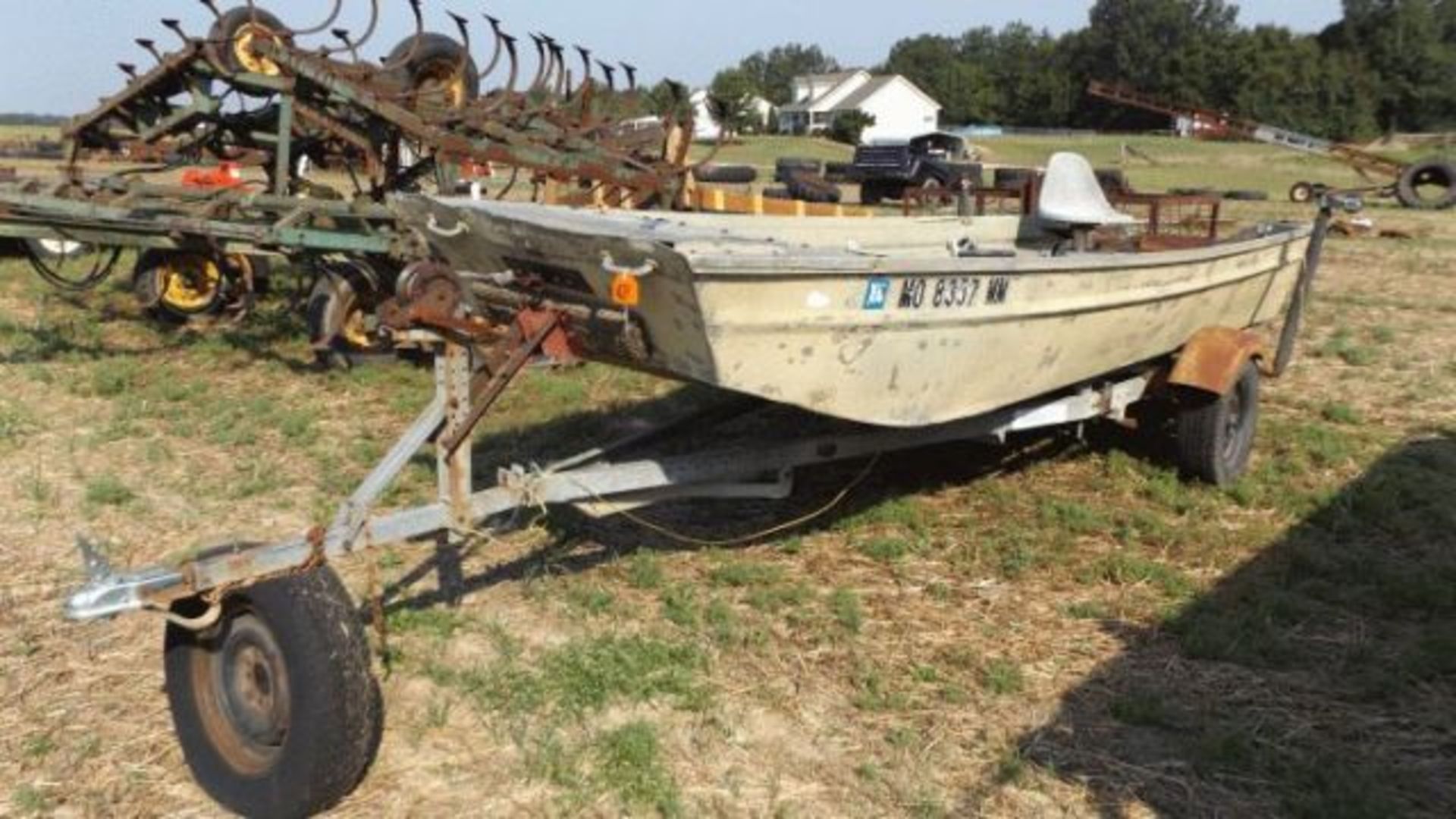 Lot 427 1958 Jon Boat and Trailer 16', No Motor, Boat Title in the Office, Trailer Does Not have a