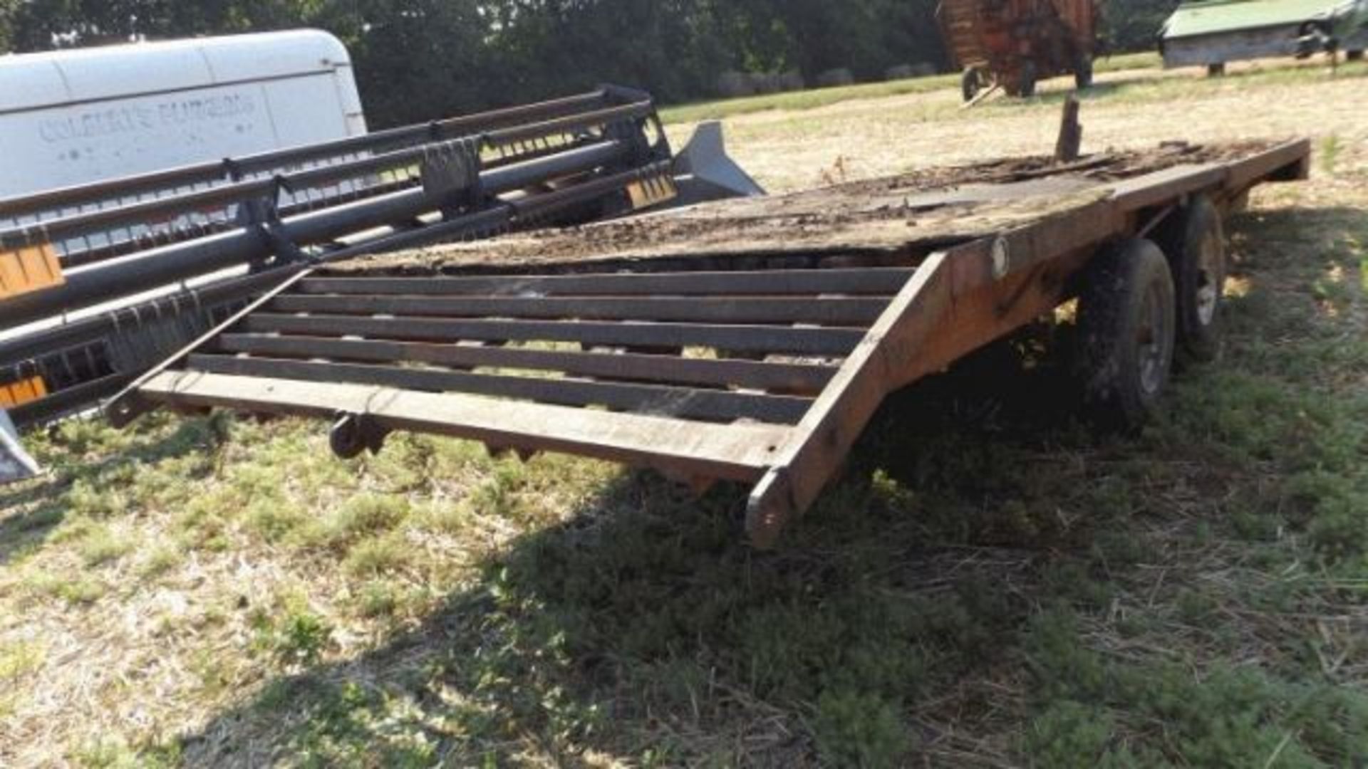 Lot 425 Homemade Flatbed Trailer 18' w/2' Dove, Needs Floor, Tandem Axle, Bumper Hitch, No Title - Image 3 of 3