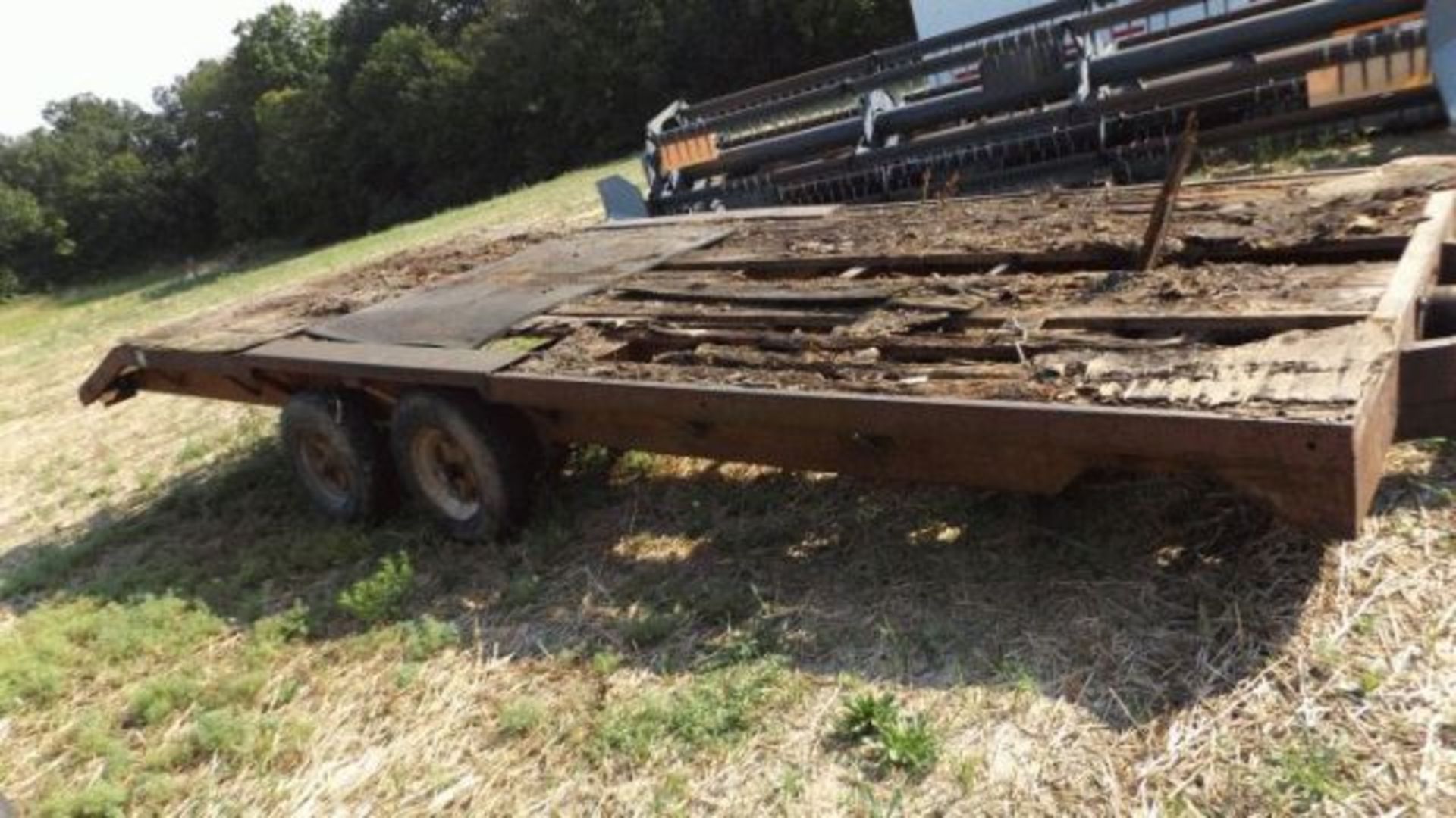 Lot 425 Homemade Flatbed Trailer 18' w/2' Dove, Needs Floor, Tandem Axle, Bumper Hitch, No Title - Image 2 of 3