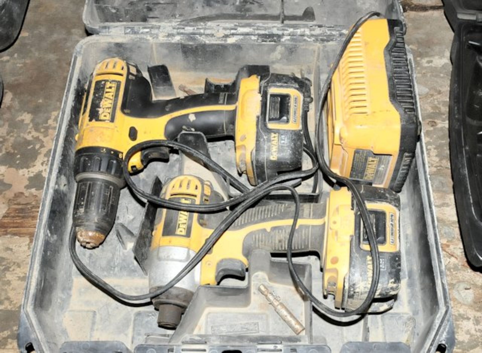 De-WALT 1/2" Cordless Drill with Cordless Impact Gun and