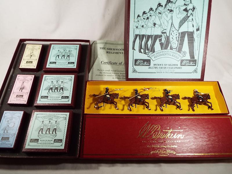 Britains - two boxed sets, The Sherwood Forresters Regimental Band comprising Drum Major (No.