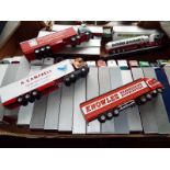 Approximately 26 diecast model truck and trailer combinations to include Corgi and Oxford,
