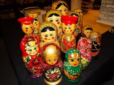 A collection of approximately 16 Russian dolls,