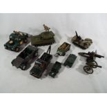 A collection of diecast military motor vehicles to include Britains, Matchbox,