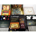 A good mixed lot of parlour games to include backgammon, carpet skittles, carpet bowls,