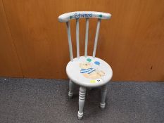 A child's wooden chair