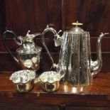 Victorian silver plated coffee pot with