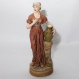 Royal Dux figure of a female water carrier, impressed on base 2064.  37cm tall.  Condition - good