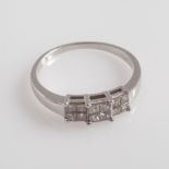 Modern diamond pave set dress ring, ring