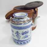 Chinese blue and white porcelain teapot