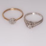 Two 18ct gold diamond set rings, older f