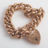 9ct rose gold curb link bracelet, 19.5cm