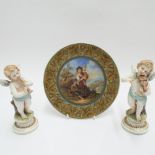 Prattware plate decorated with group of