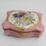 Continental large porcelain trinket box,